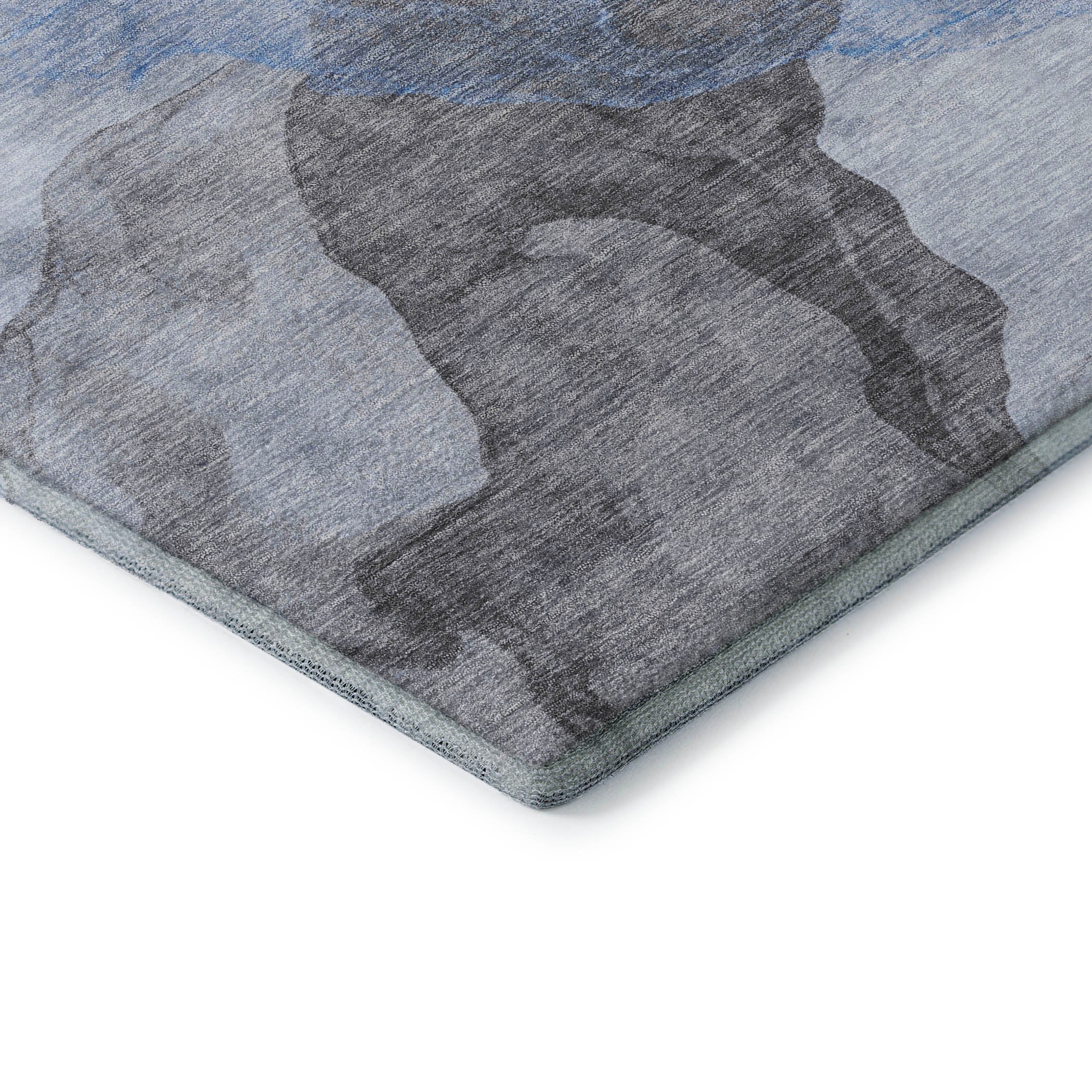 Rome Machine Washable Transitional Sky Blue Rug 1'8" x 2'6" #shape_Rectangle
