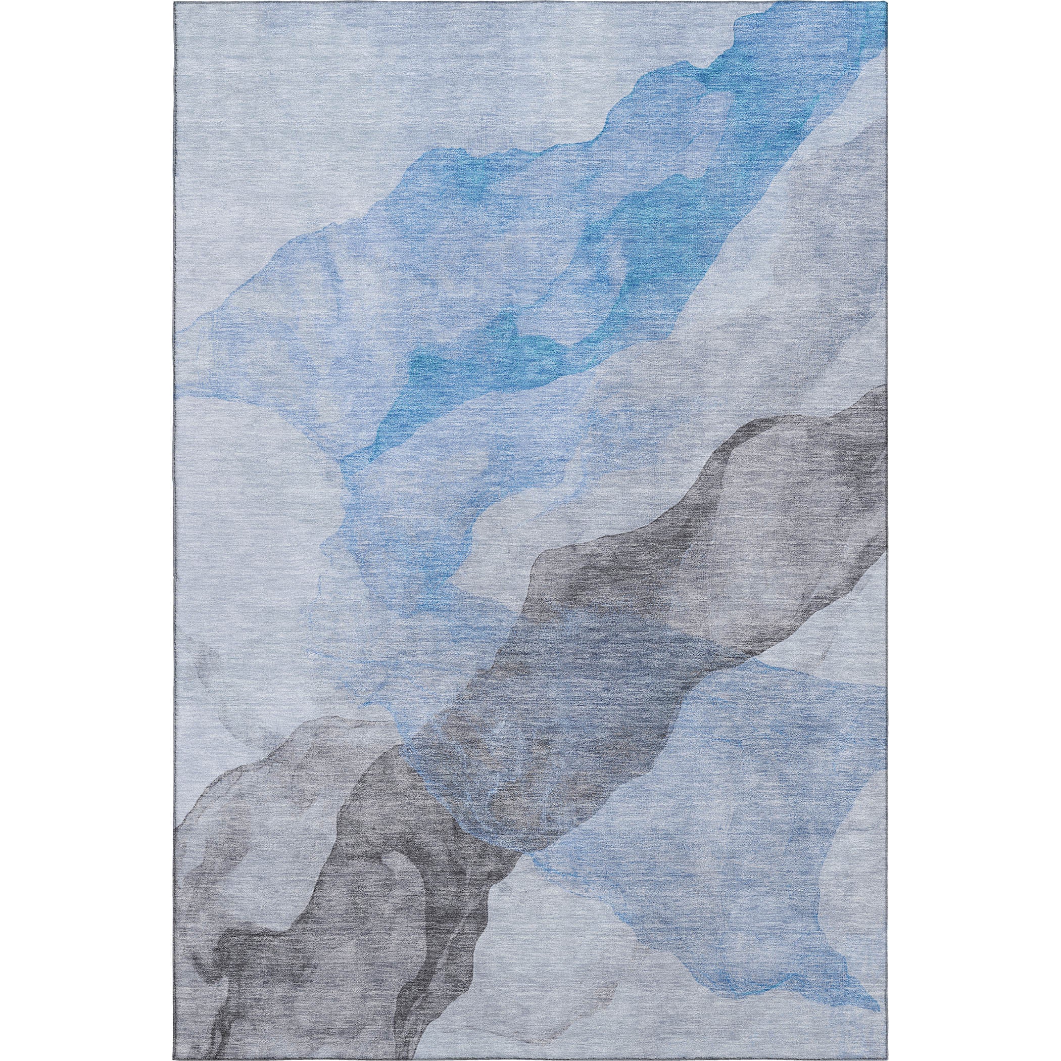 Rome Machine Washable Transitional Sky Blue Rug 2'6" x 3'10" #shape_Rectangle