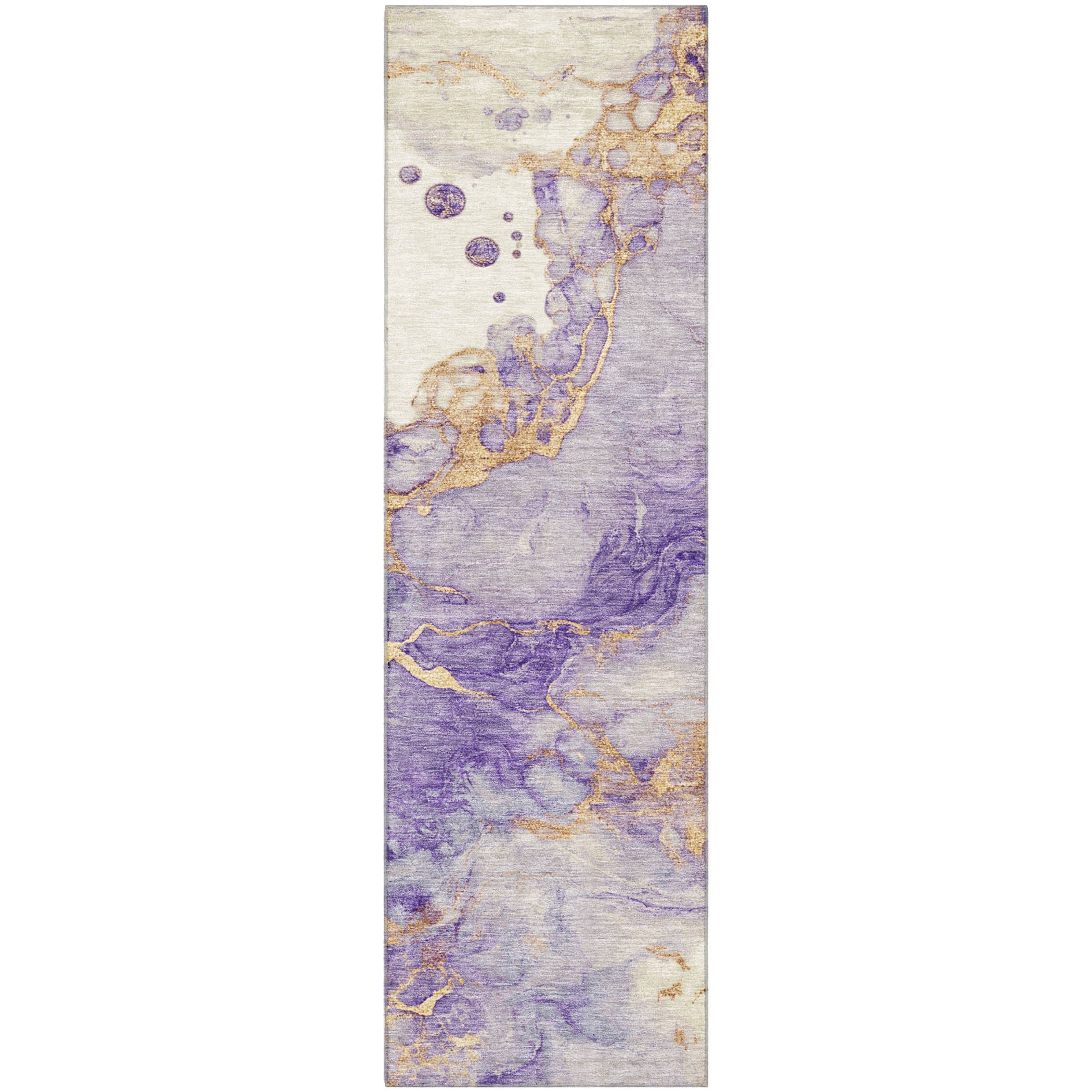 Porto Machine Washable Transitional Purple Rug 2'3" x 7'6" #shape_Runner