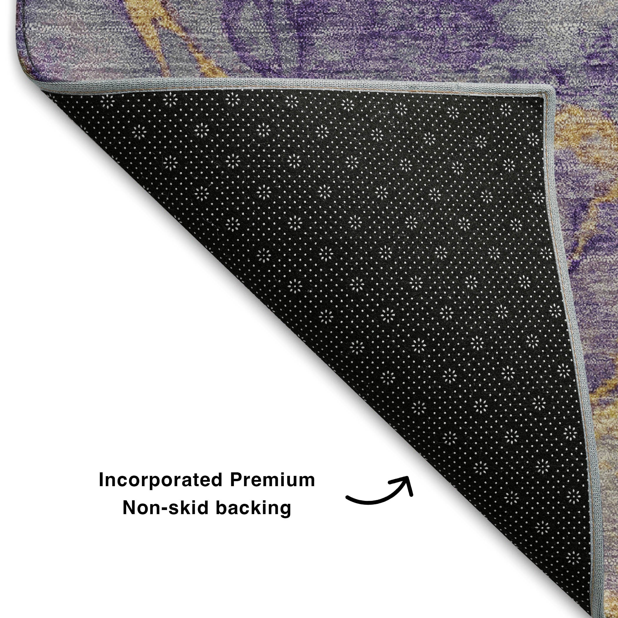 Porto Machine Washable Transitional Purple Rug 1'8" x 2'6" #shape_Rectangle