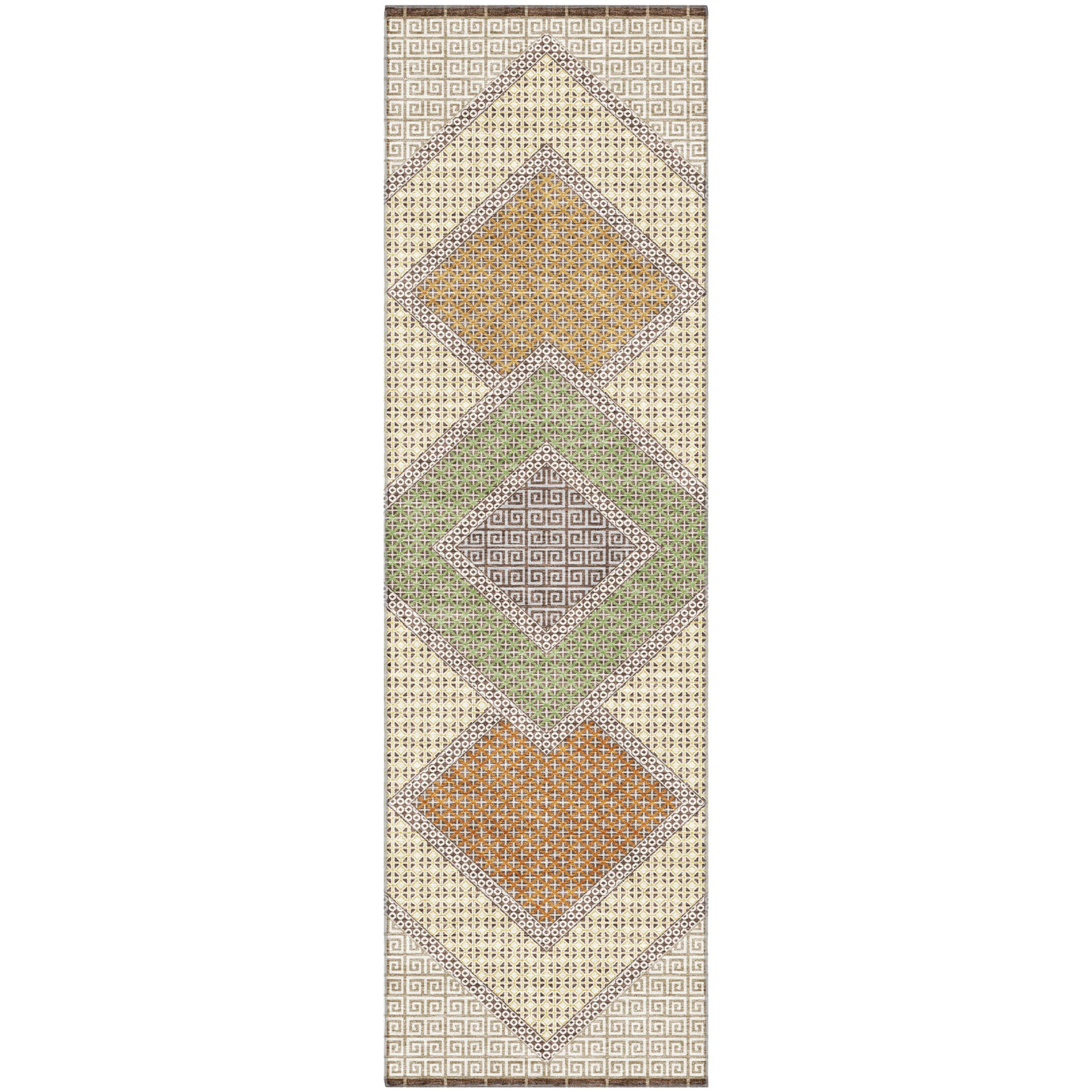 Sintra Machine Washable Transitional Brown Rug 2'3" x 7'6" #shape_Runner