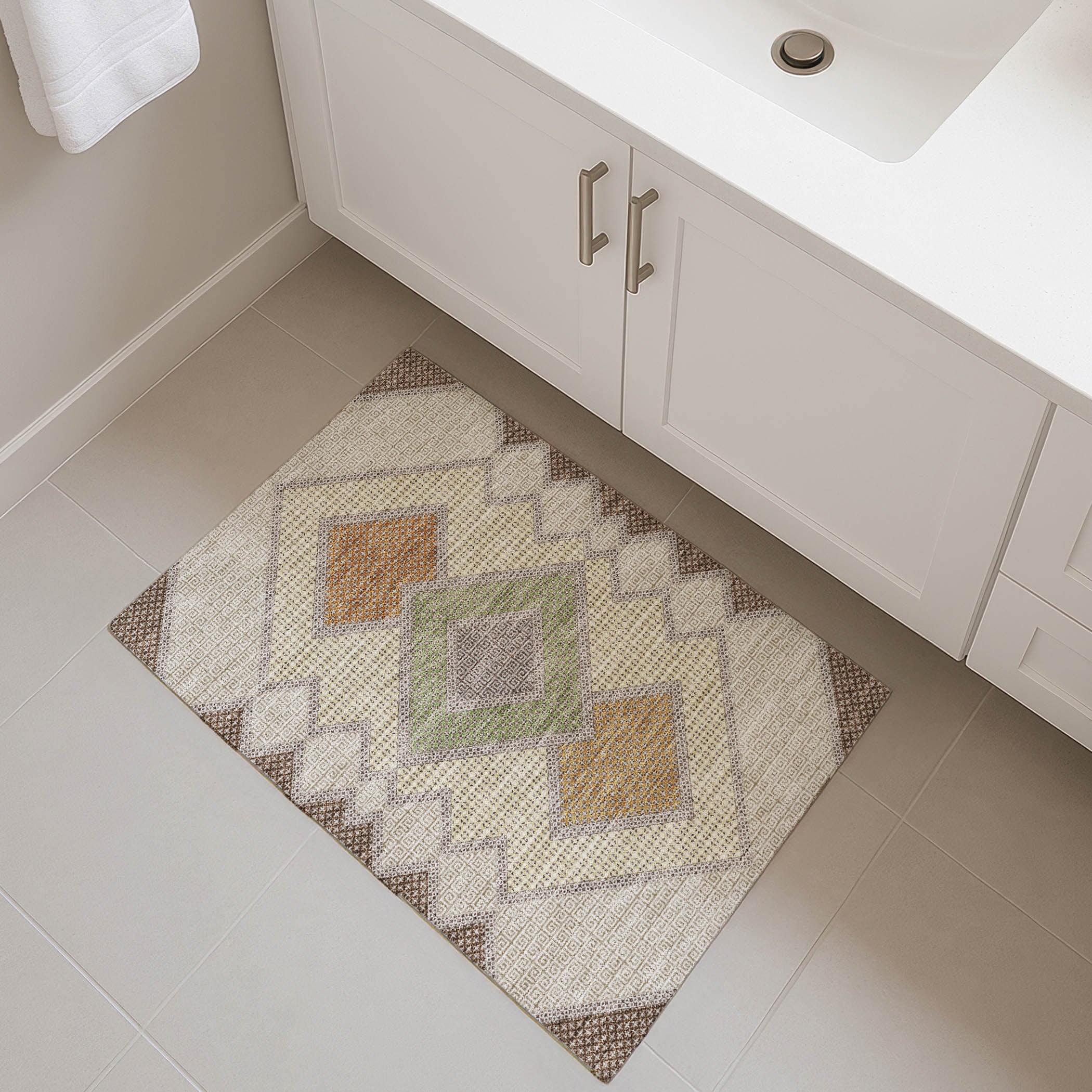 Sintra Machine Washable Transitional Brown Rug 1'8" x 2'6" #shape_Rectangle