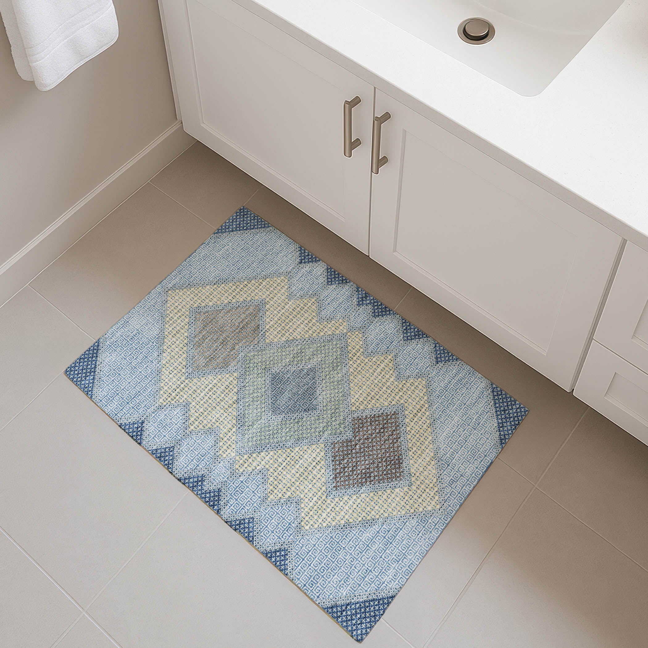 Sintra Machine Washable Transitional Denim Blue Rug 1'8" x 2'6" #shape_Rectangle