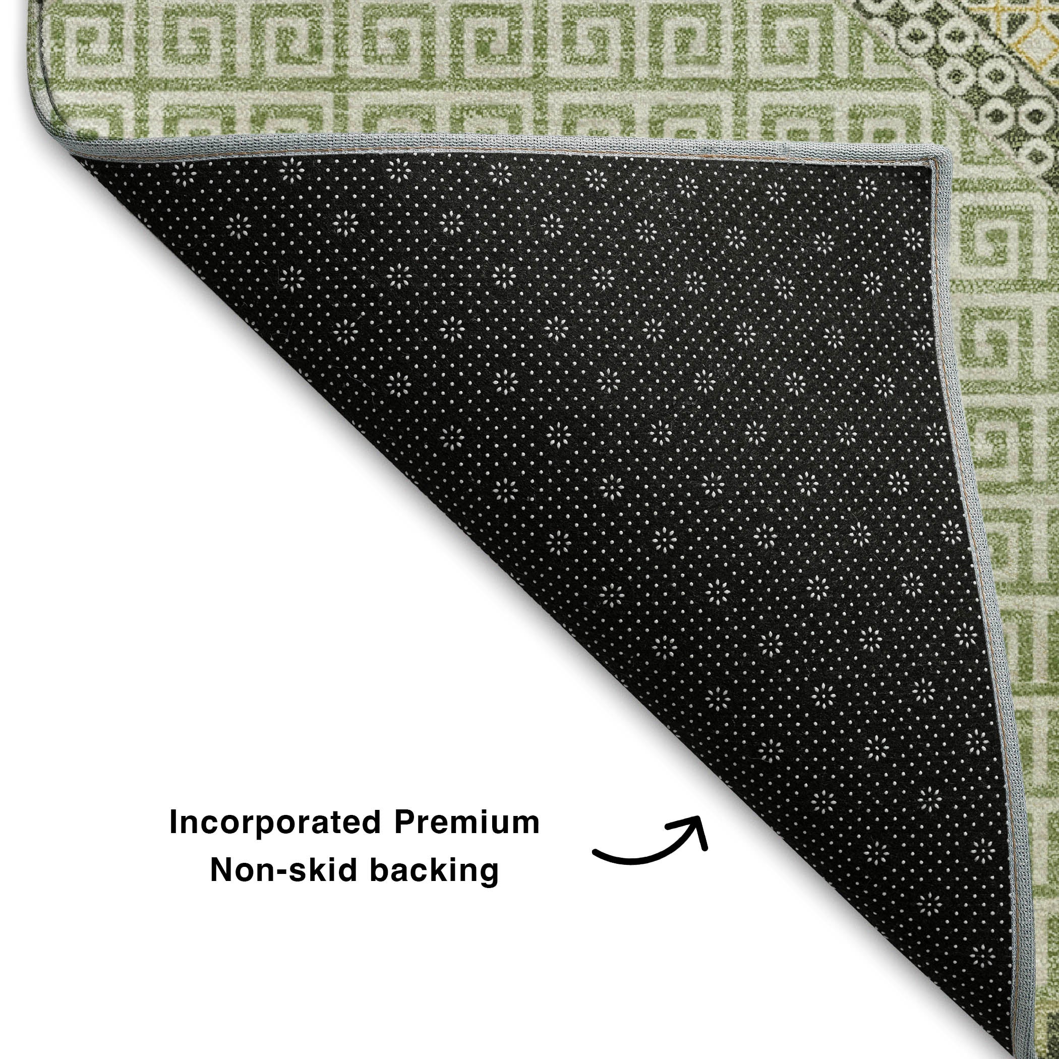 Sintra Machine Washable Transitional Green Rug 1'8" x 2'6" #shape_Rectangle
