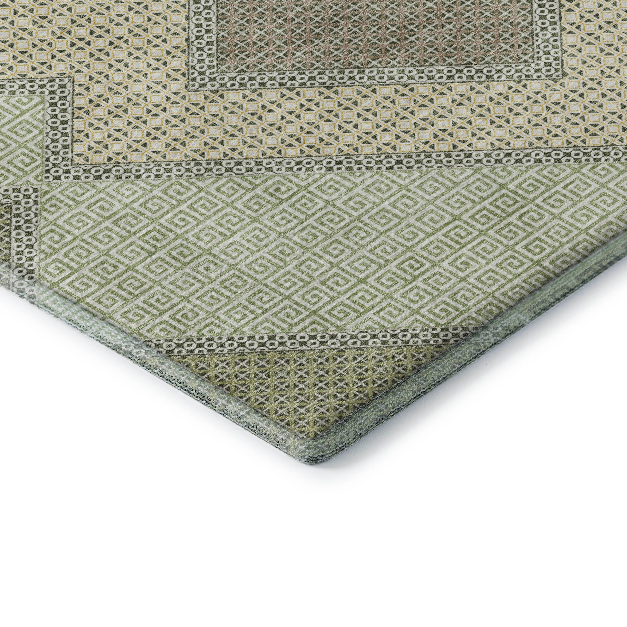 Sintra Machine Washable Transitional Green Rug 1'8" x 2'6" #shape_Rectangle