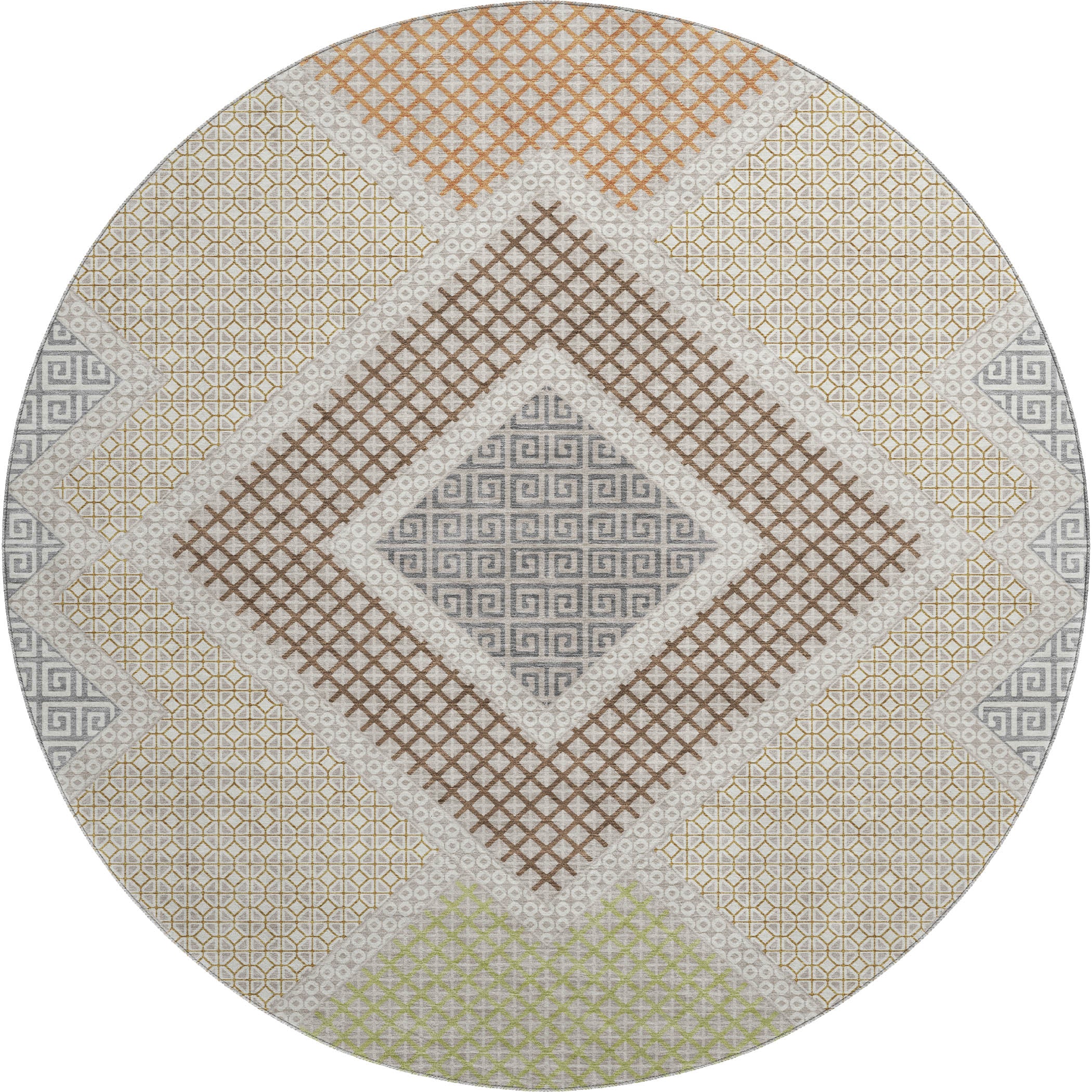 Sintra Machine Washable Transitional Pewter Gray Rug 8' x 8' #shape_Round