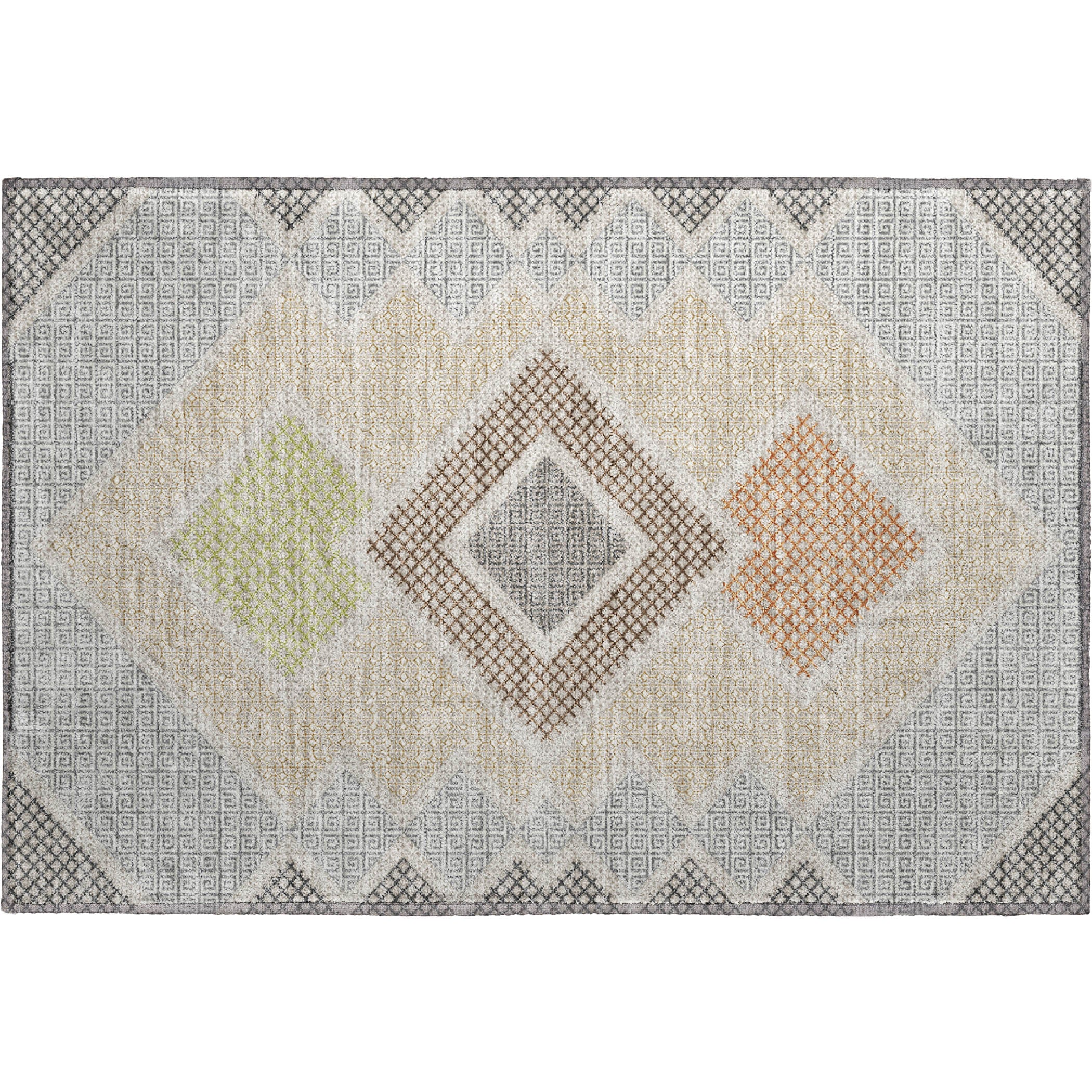 Sintra Machine Washable Transitional Pewter Gray Rug 1'8" x 2'6" #shape_Rectangle