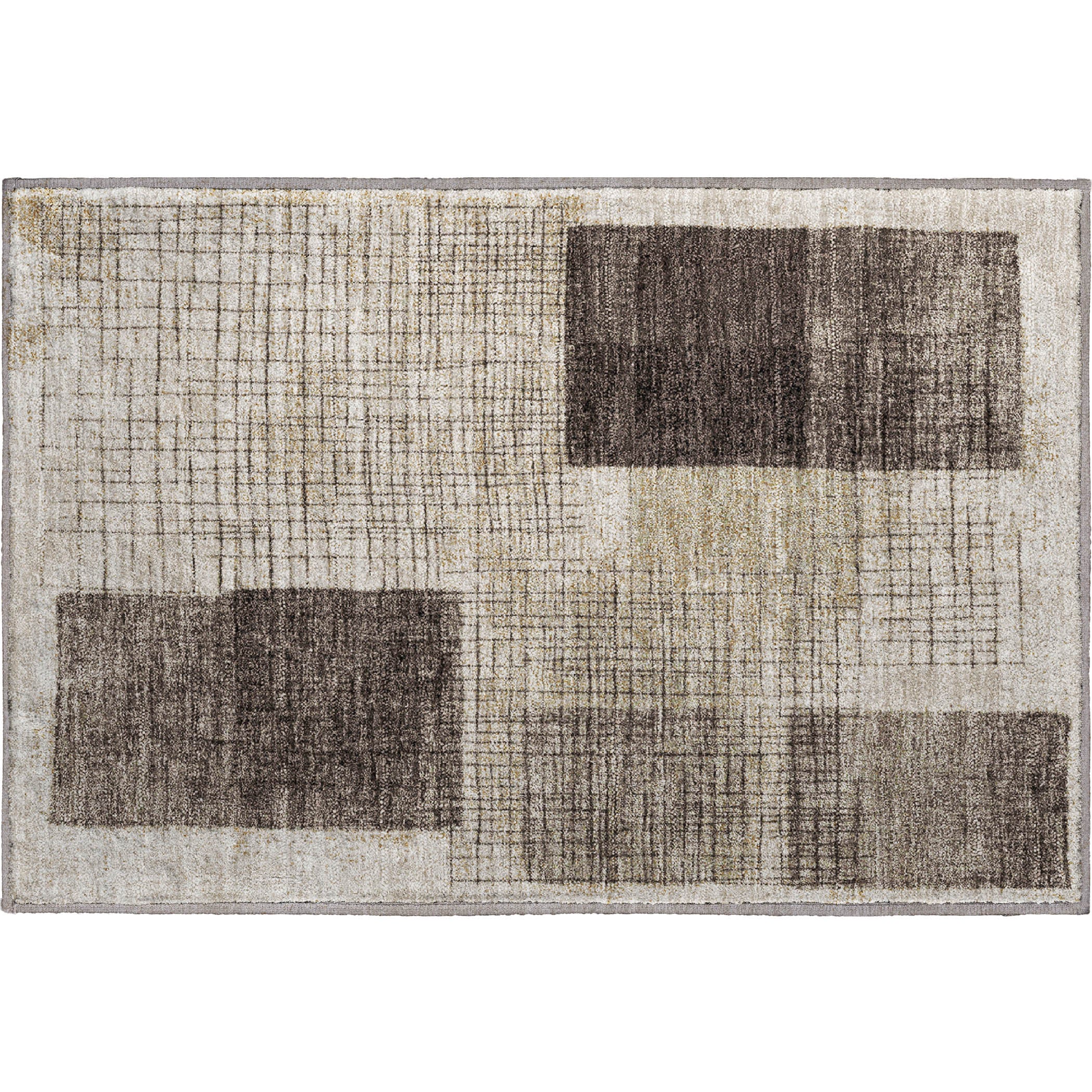 Bern Machine Washable Transitional Brown Rug 1'8" x 2'6" #shape_Rectangle