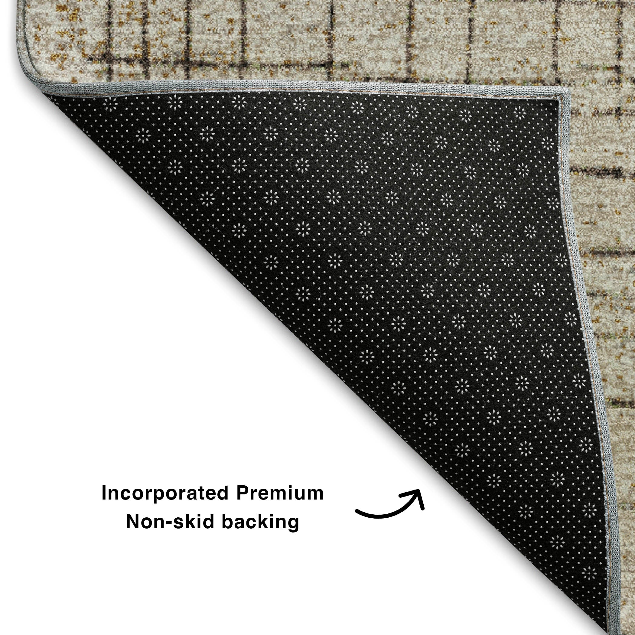 Bern Machine Washable Transitional Brown Rug 1'8" x 2'6" #shape_Rectangle