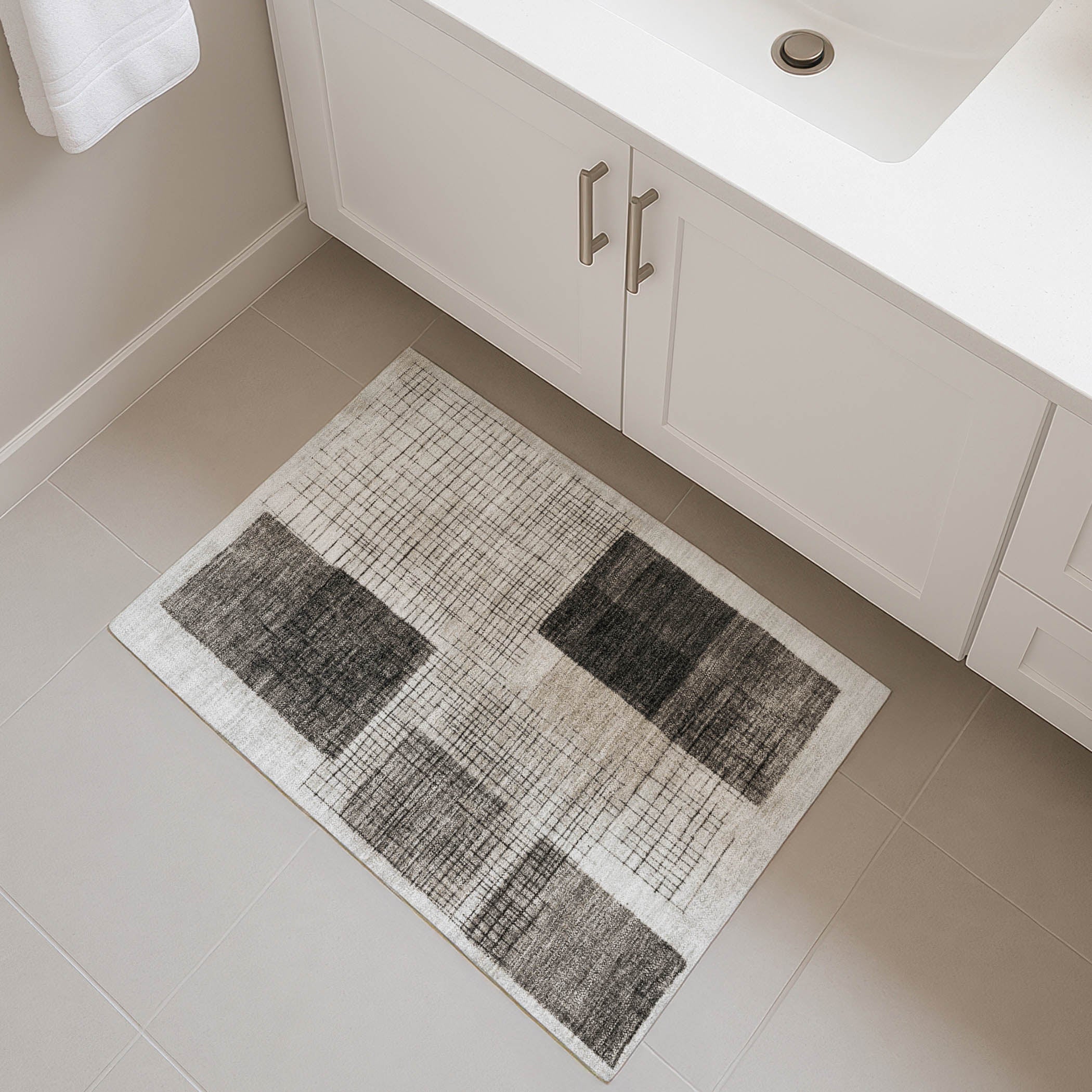 Bern Machine Washable Transitional Ivory Rug 1'8" x 2'6" #shape_Rectangle