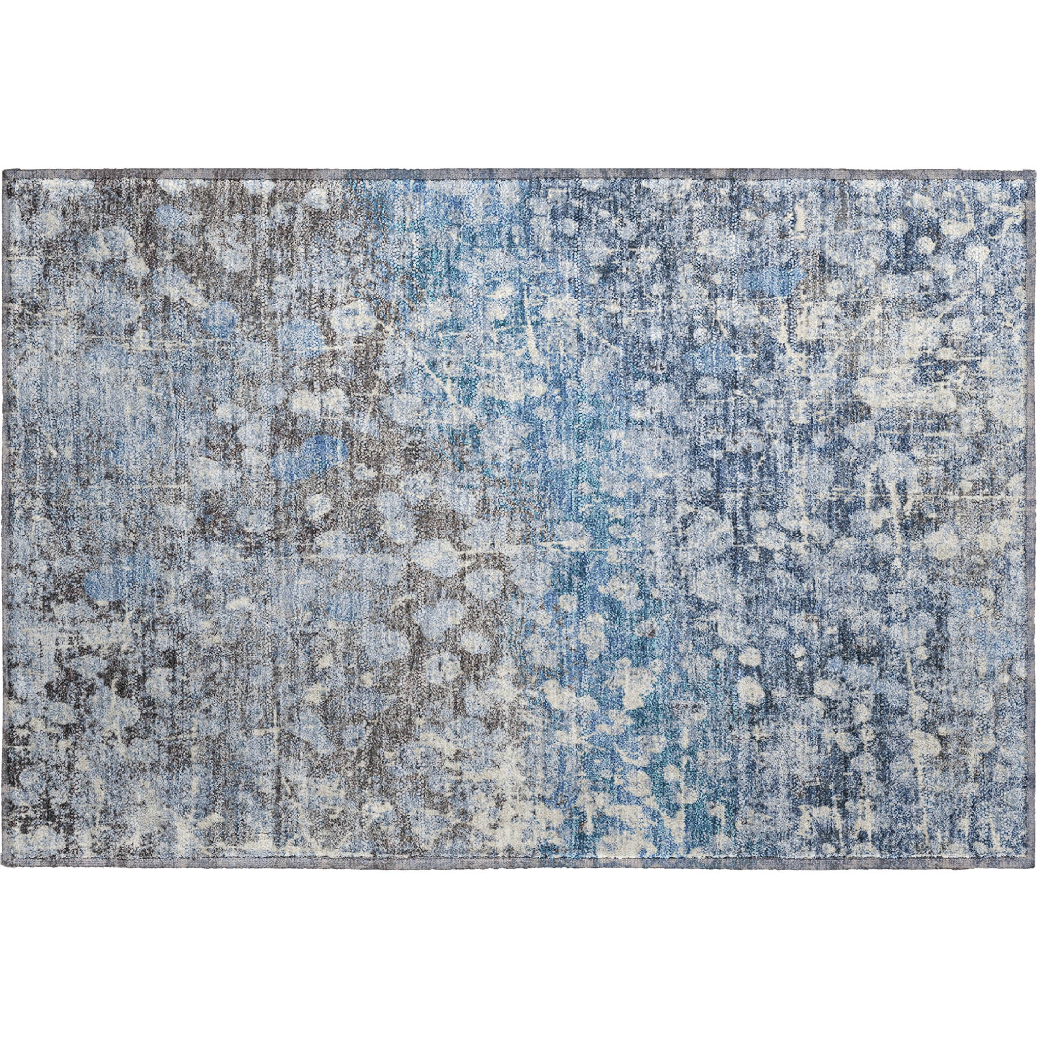 Bangkok Machine Washable Transitional Blue Rug 1'8" x 2'6" #shape_Rectangle