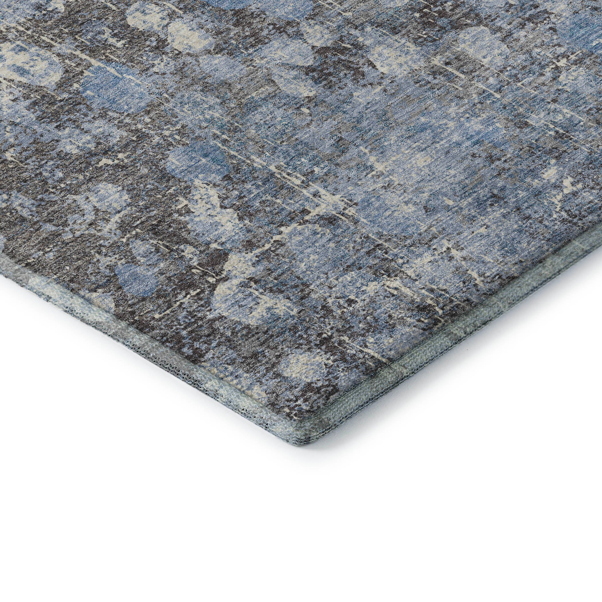 Bangkok Machine Washable Transitional Blue Rug 1'8" x 2'6" #shape_Rectangle