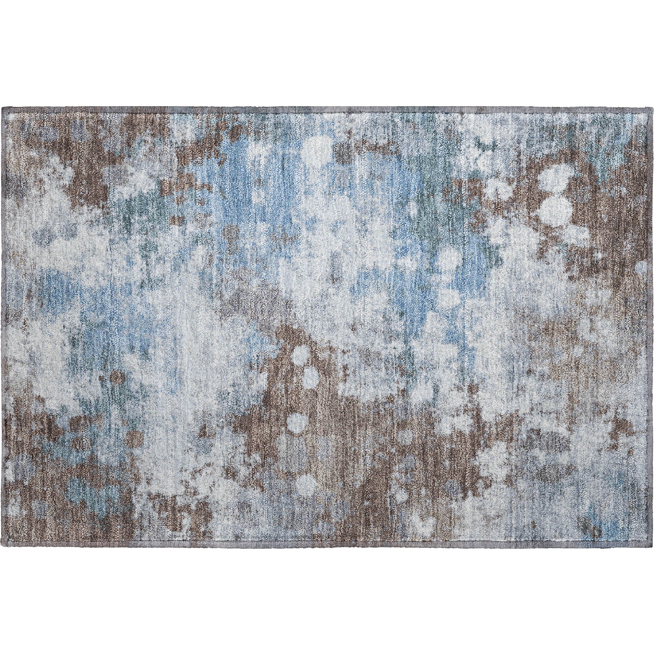 Porto Machine Washable Transitional Brown Rug 1'8" x 2'6" #shape_Rectangle