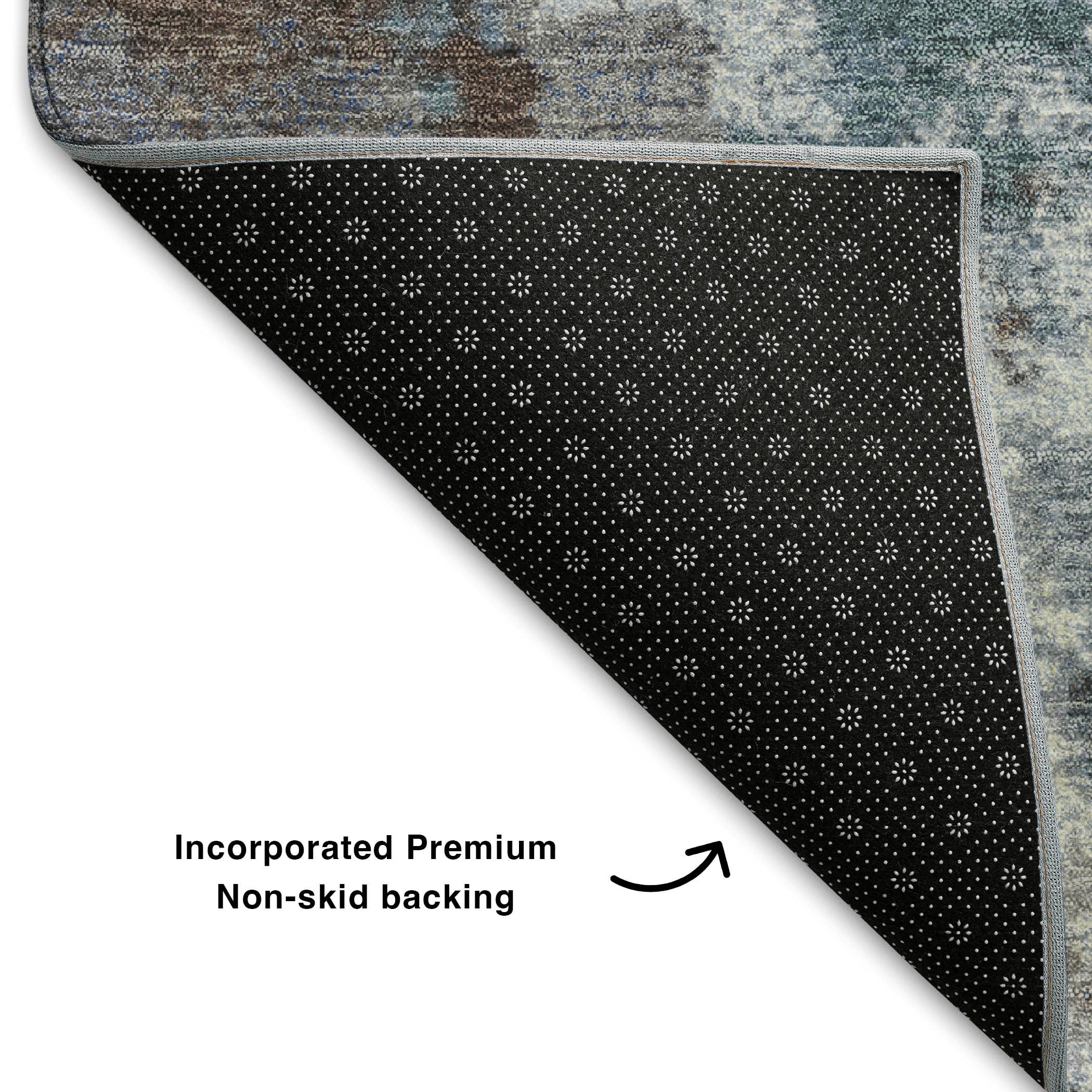 Porto Machine Washable Transitional Brown Rug 1'8" x 2'6" #shape_Rectangle