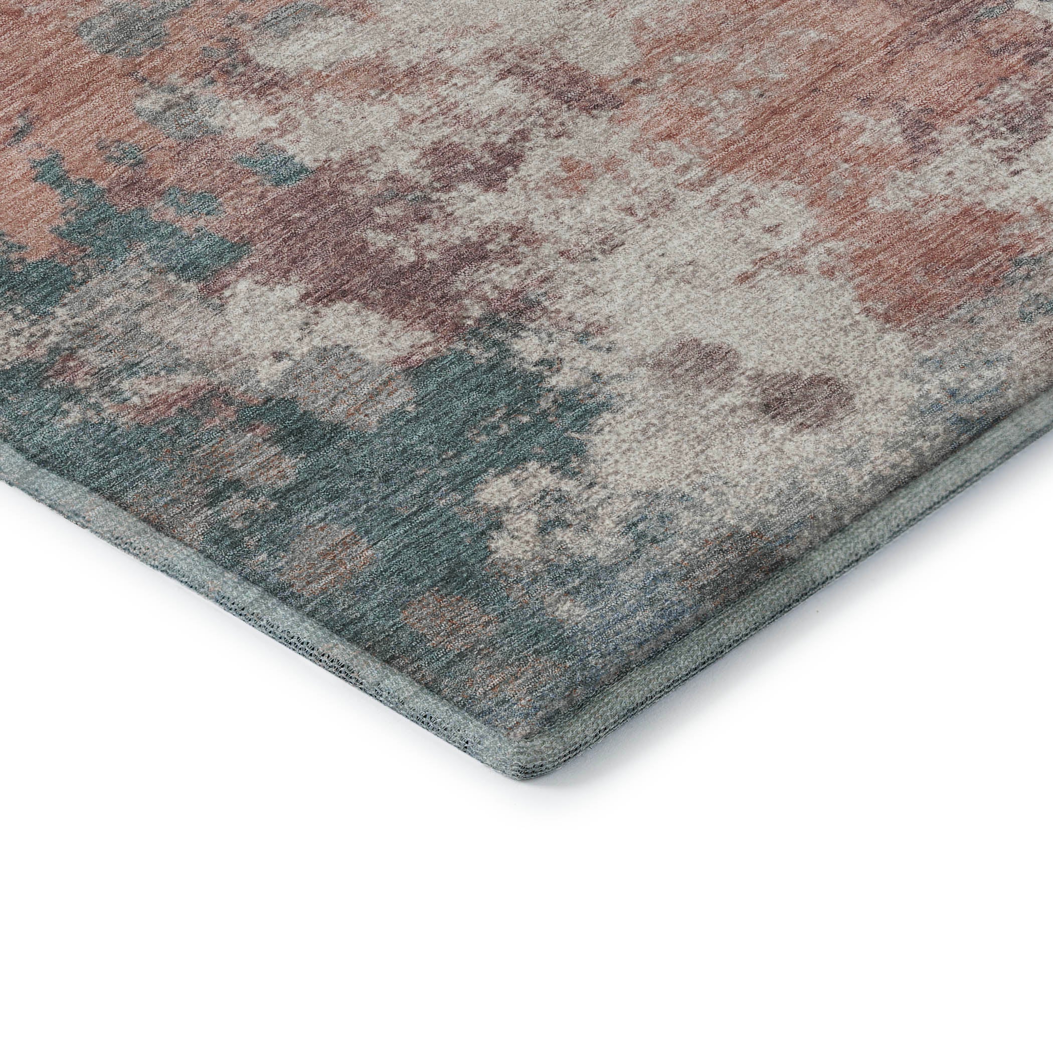 Porto Machine Washable Transitional Coral Orange Rug 1'8" x 2'6" #shape_Rectangle