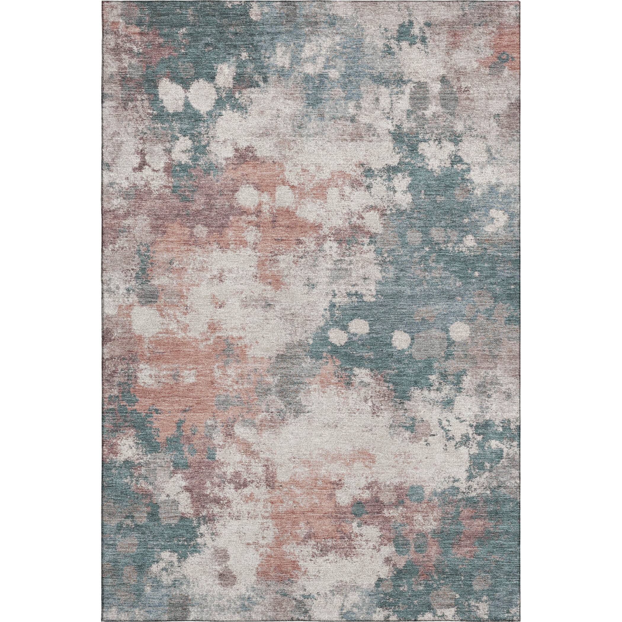 Porto Machine Washable Transitional Coral Orange Rug 2'6" x 3'10" #shape_Rectangle