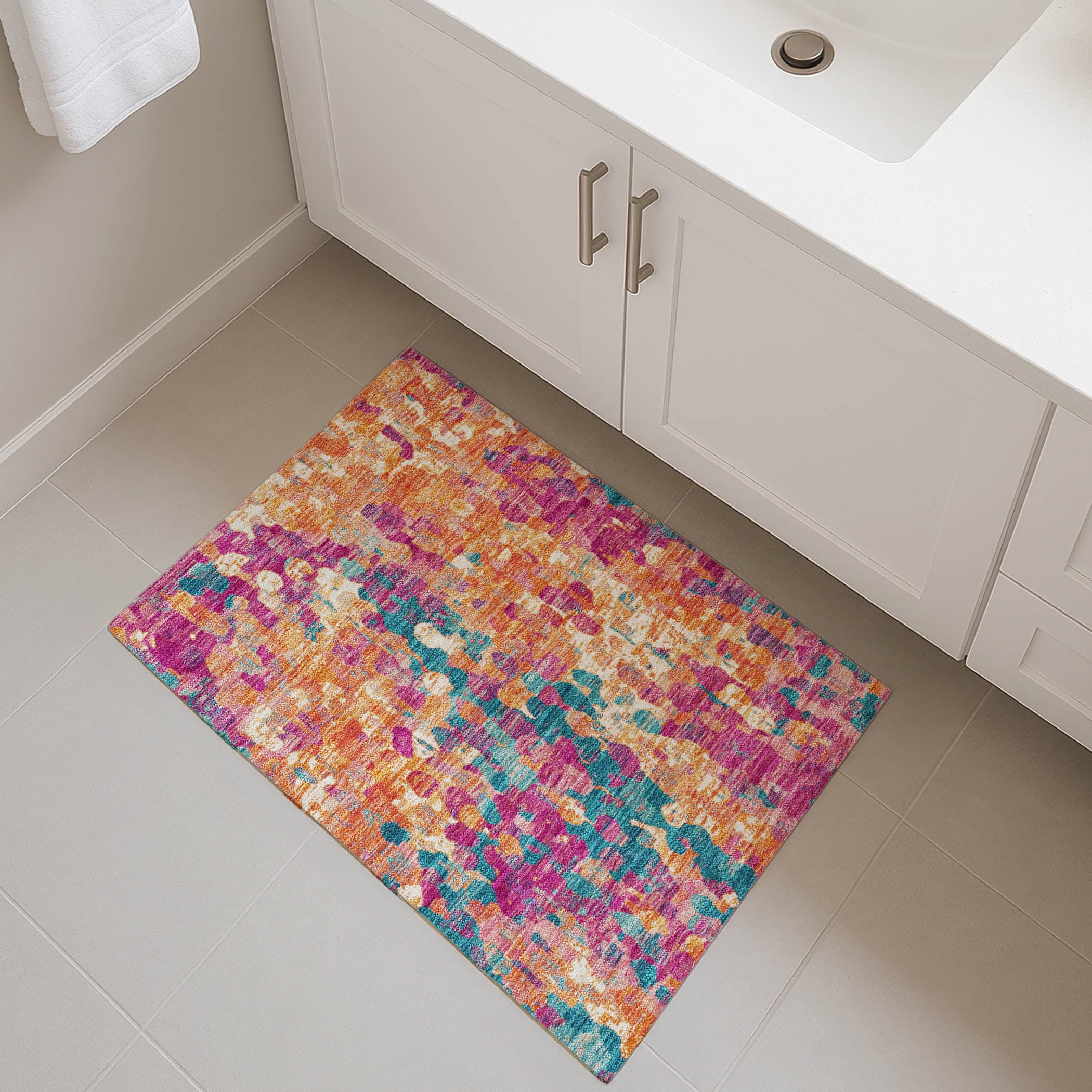 Seoul Machine Washable Transitional Blush Pink Rug 1'8" x 2'6" #shape_Rectangle