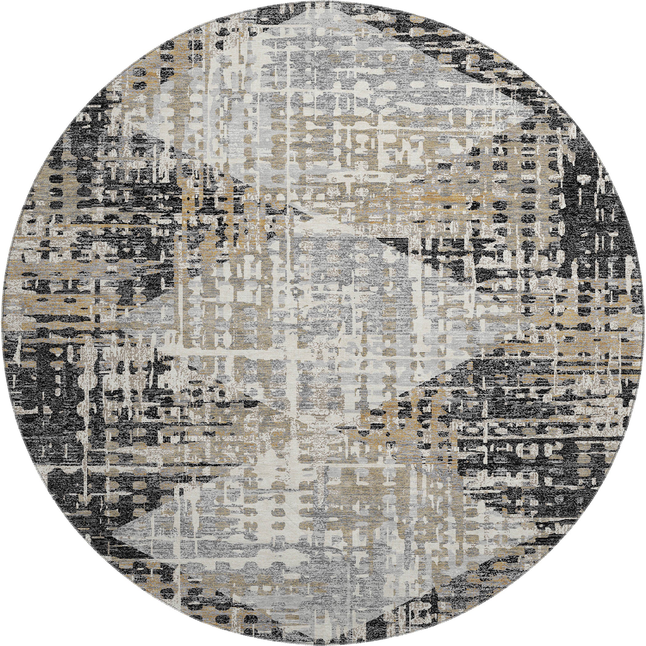 Jaipur Machine Washable Transitional Black Rug 8' x 8' #shape_Round