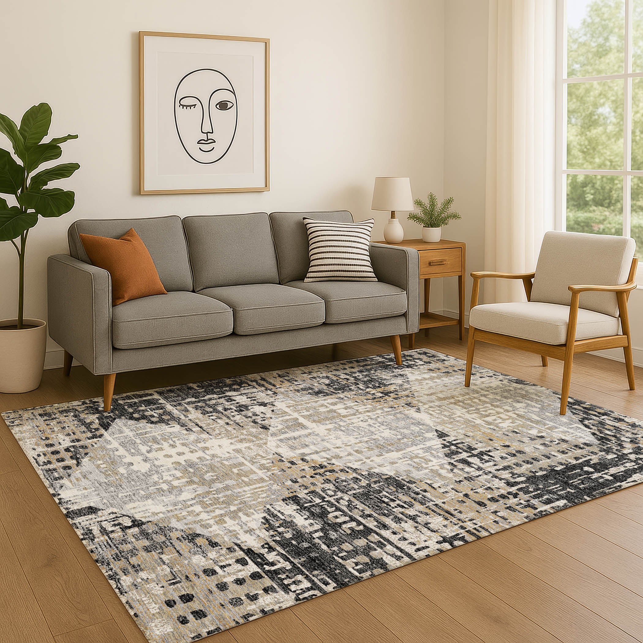 Jaipur Machine Washable Transitional Black Rug 2'6" x 3'10" #shape_Rectangle