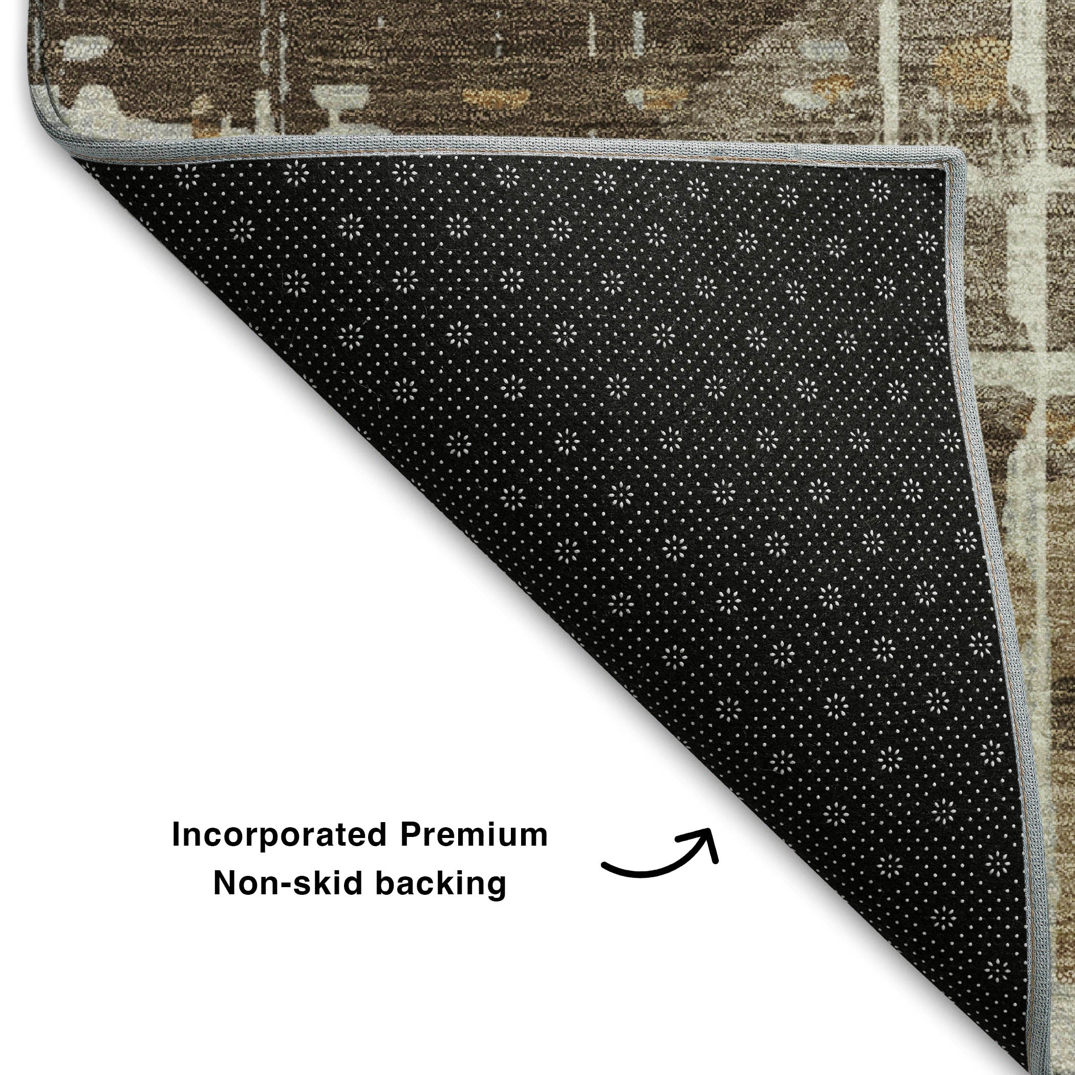 Jaipur Machine Washable Transitional Brown Rug 1'8" x 2'6" #shape_Rectangle