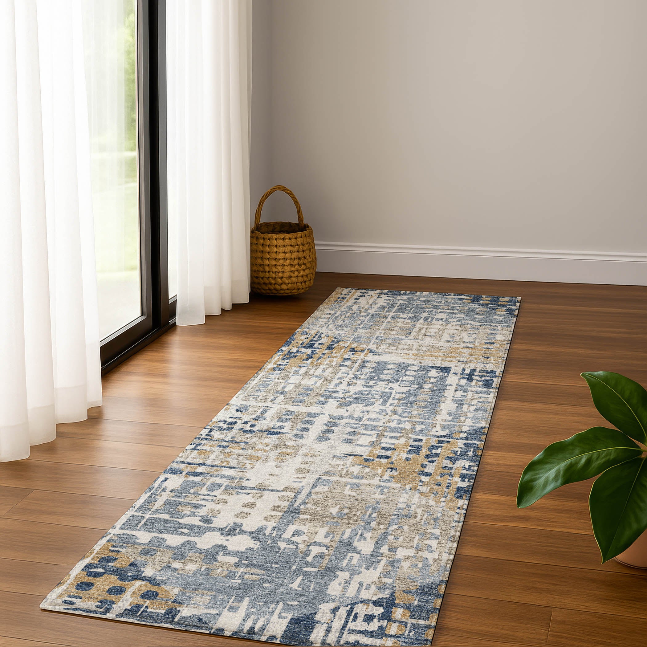 Jaipur Machine Washable Transitional Navy Blue Rug 2'3" x 7'6" #shape_Runner