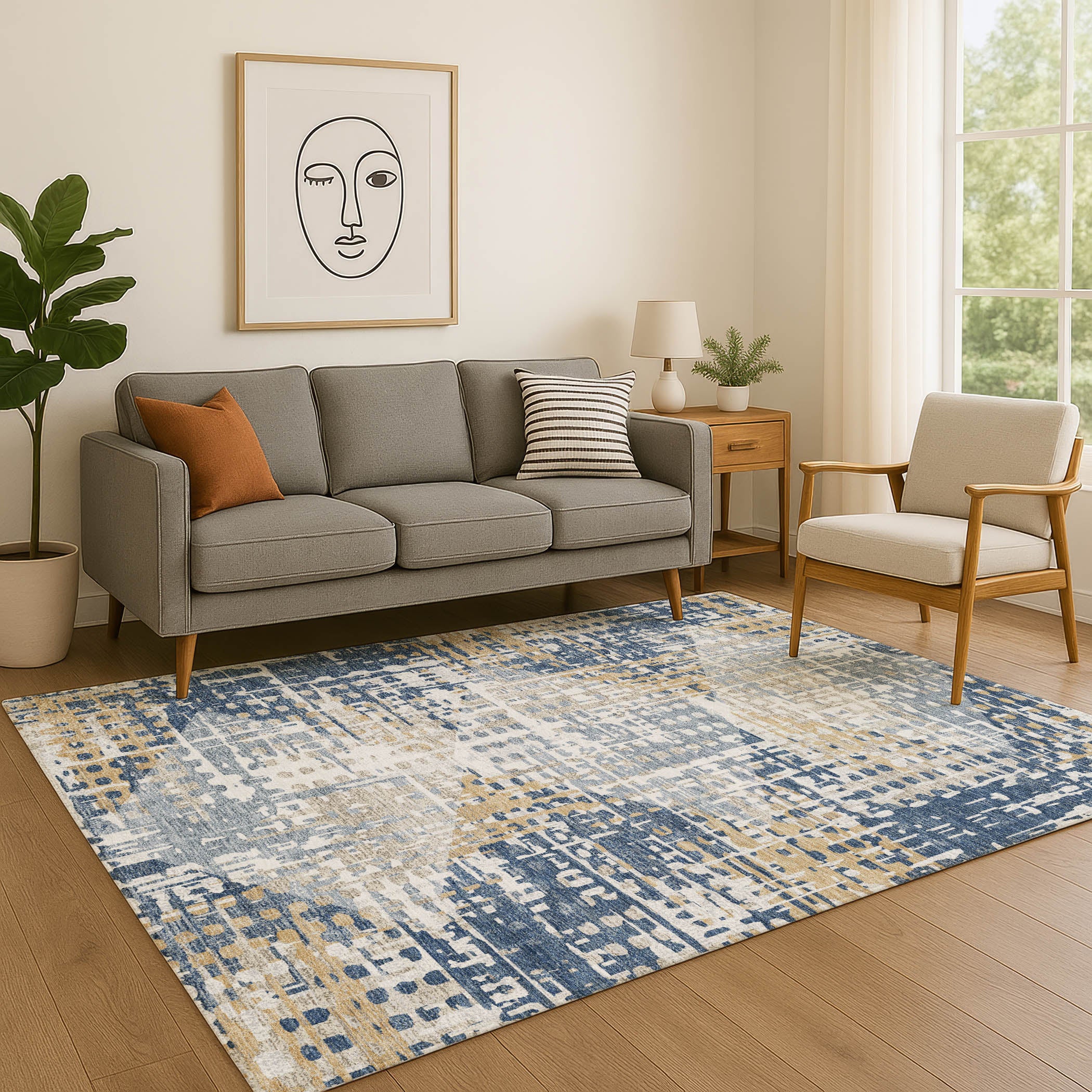 Jaipur Machine Washable Transitional Navy Blue Rug 2'6" x 3'10" #shape_Rectangle