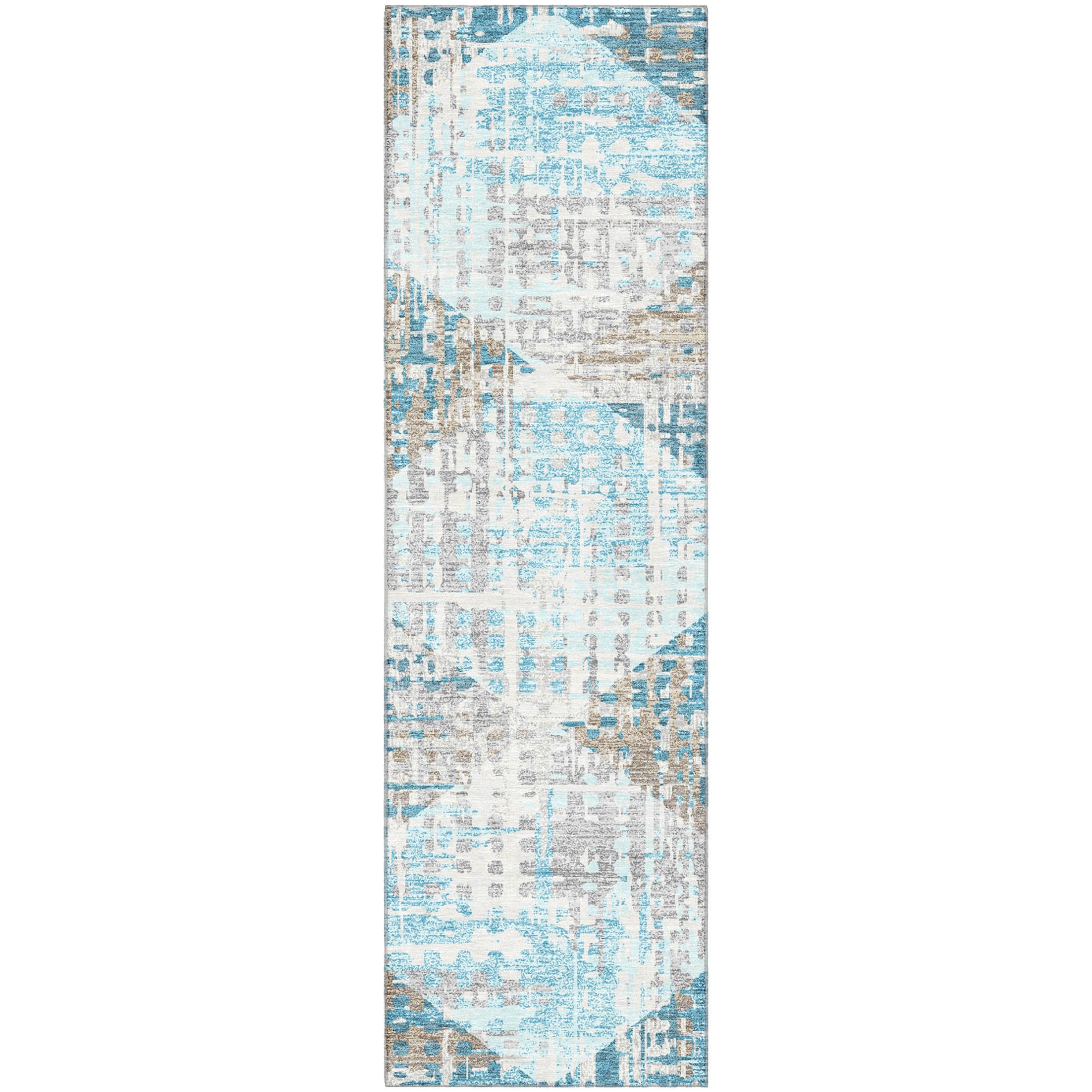 Jaipur Machine Washable Transitional Teal Rug 2'3" x 7'6" #shape_Runner