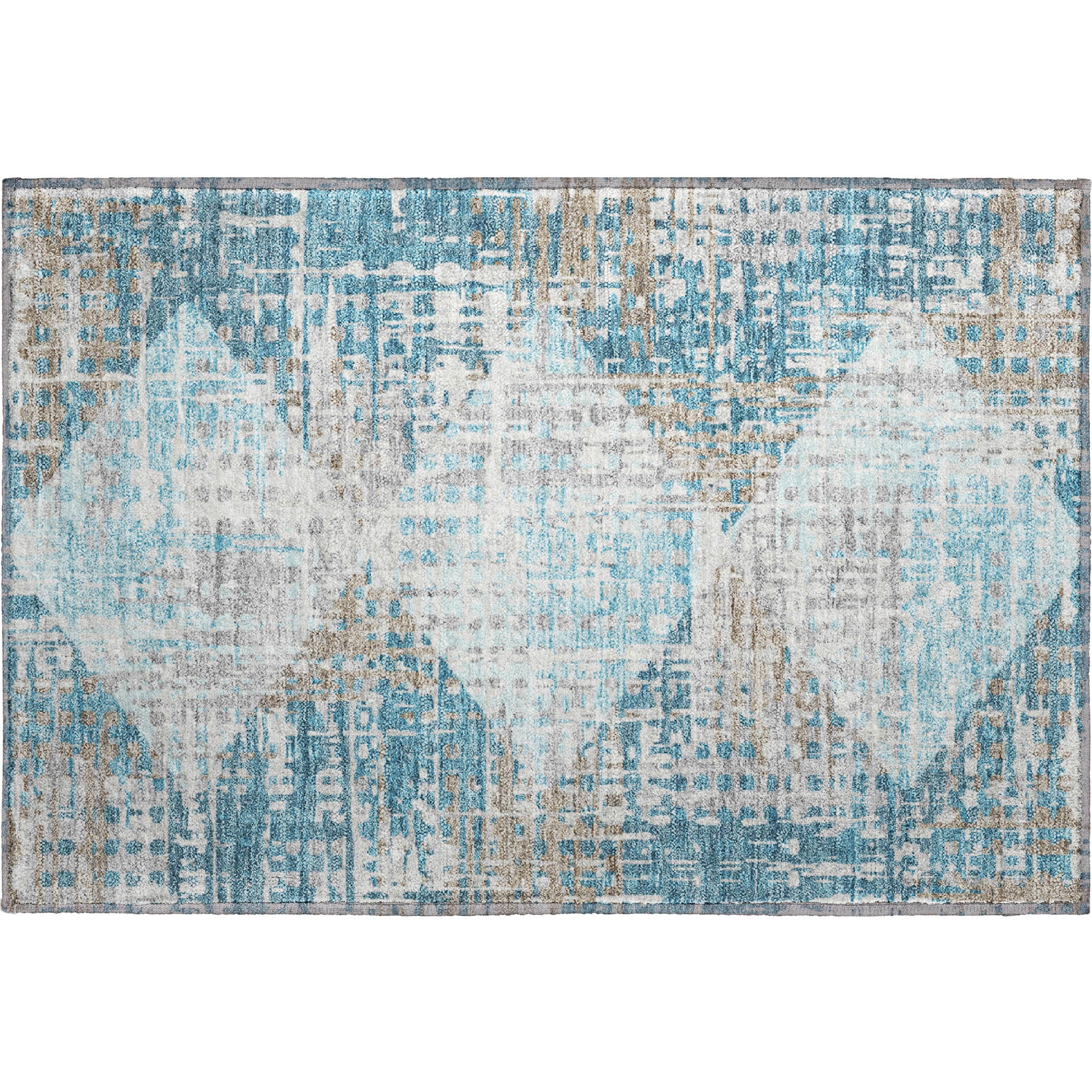 Jaipur Machine Washable Transitional Teal Rug 1'8" x 2'6" #shape_Rectangle