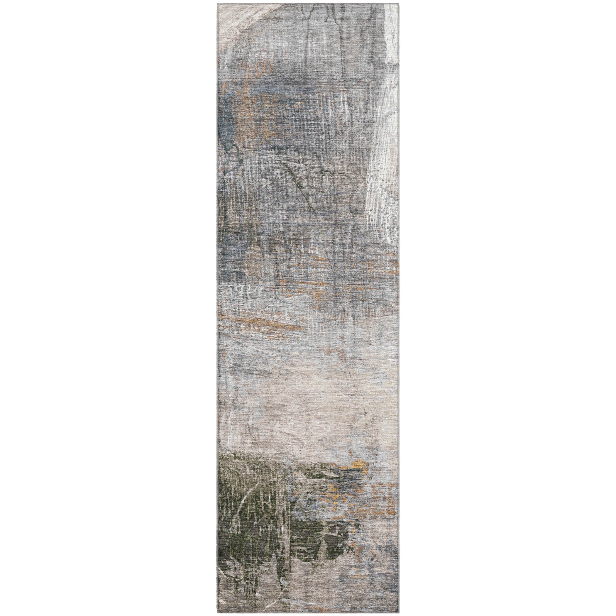 Luang Prabang Machine Washable Transitional Putty Ivory Rug 2'3" x 7'6" #shape_Runner