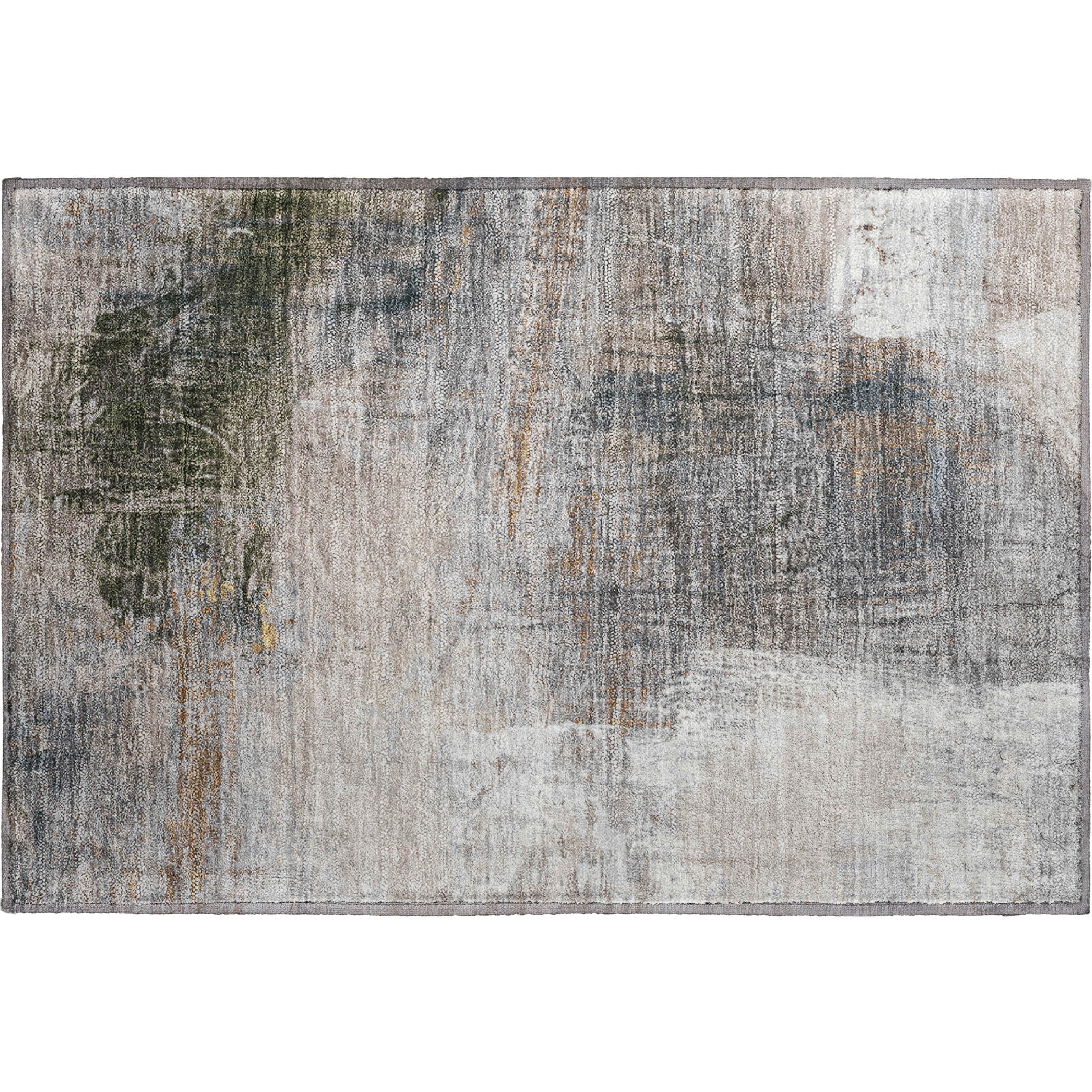 Luang Prabang Machine Washable Transitional Putty Ivory Rug 1'8" x 2'6" #shape_Rectangle