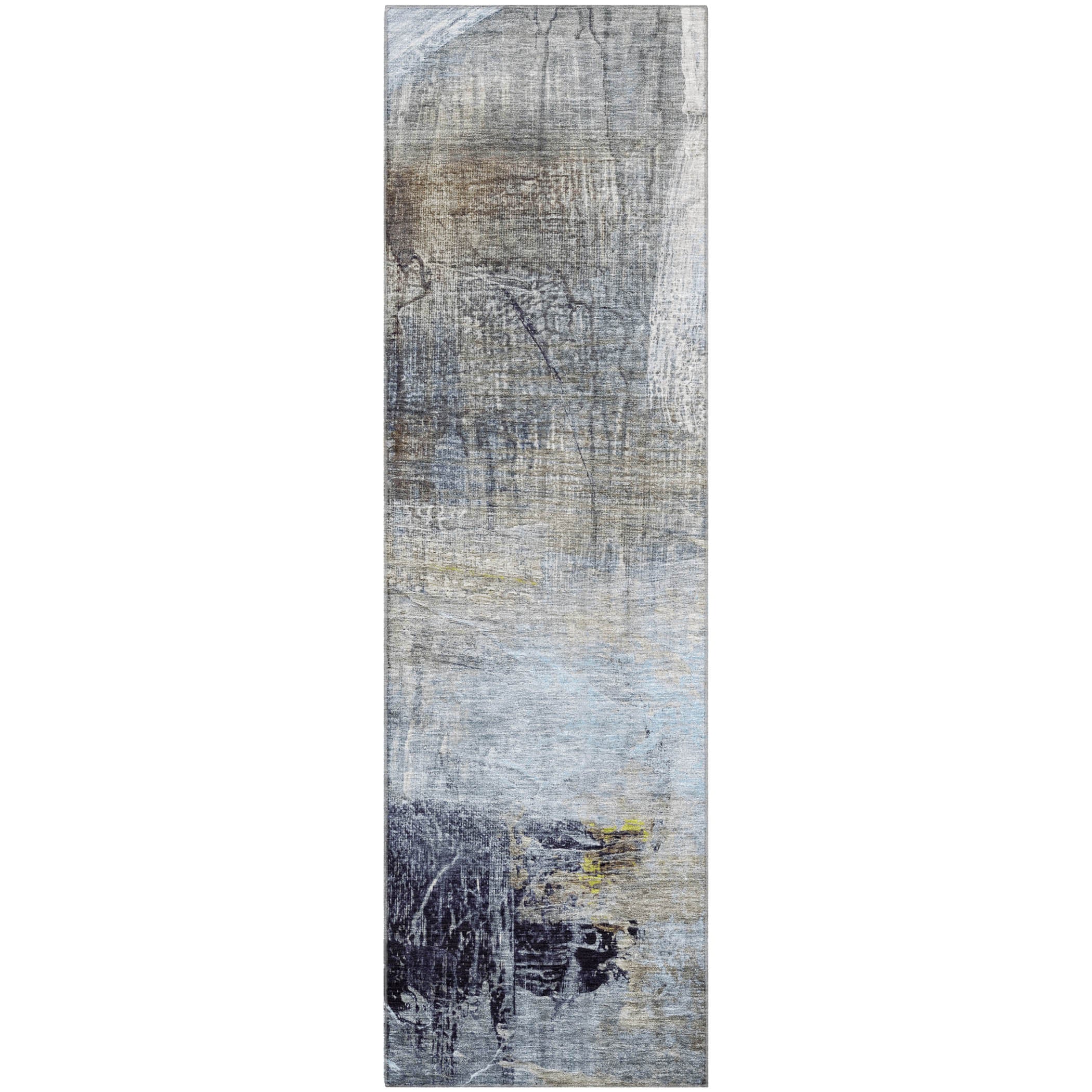 Luang Prabang Machine Washable Transitional Sky Blue Rug 2'3" x 7'6" #shape_Runner