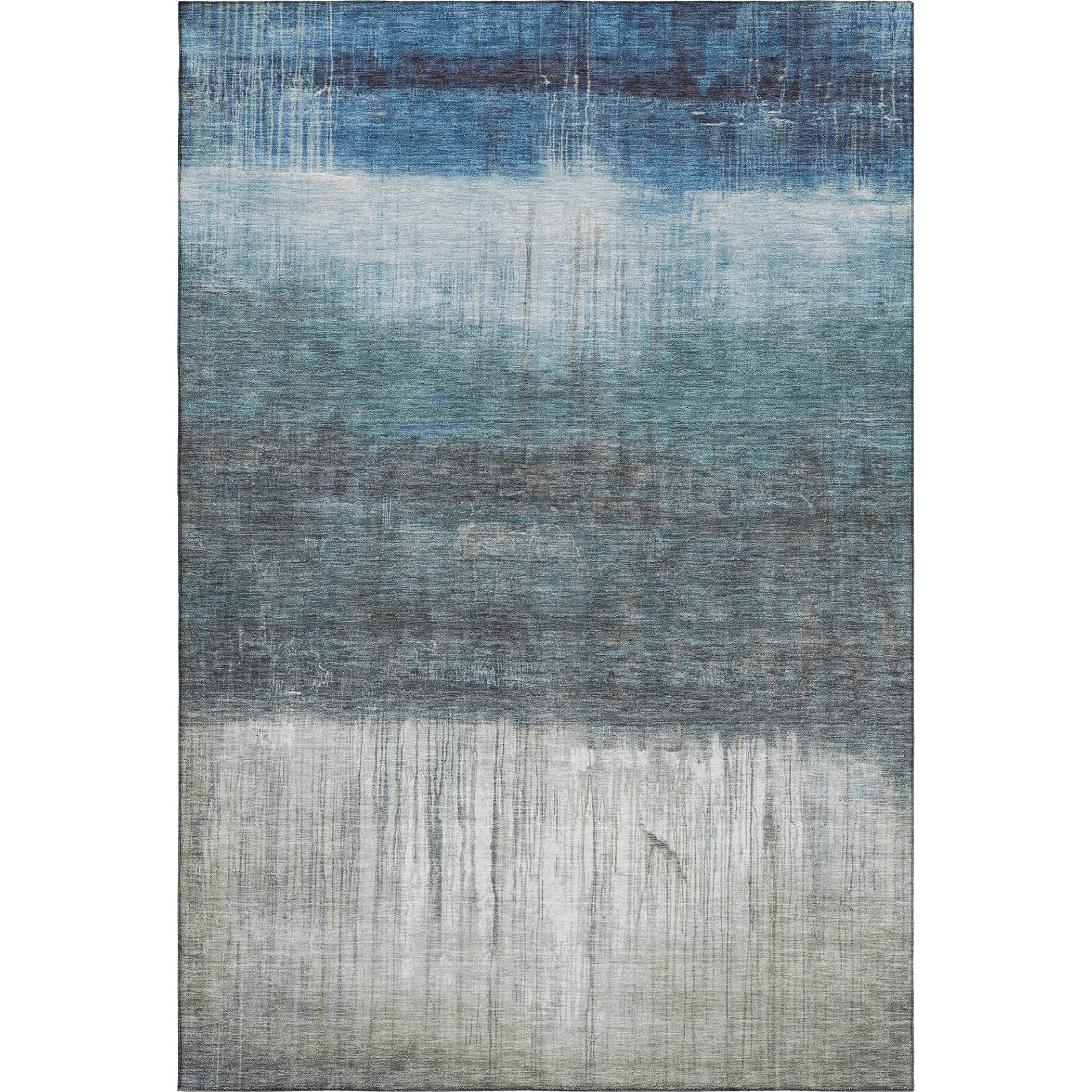 Hoi An Machine Washable Transitional Blue Rug 2'6" x 3'10" #shape_Rectangle
