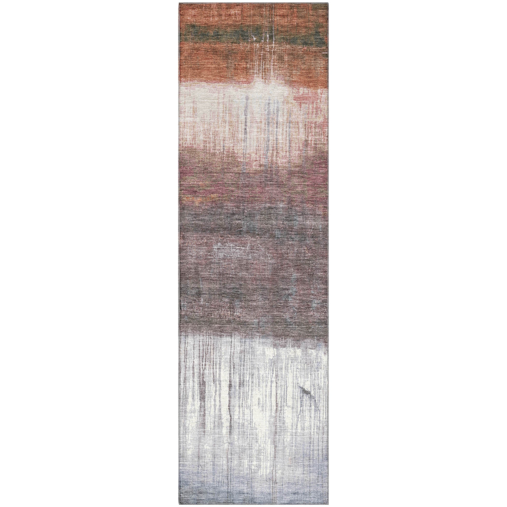 Hoi An Machine Washable Transitional Paprika Orange Rug 2'3" x 7'6" #shape_Runner