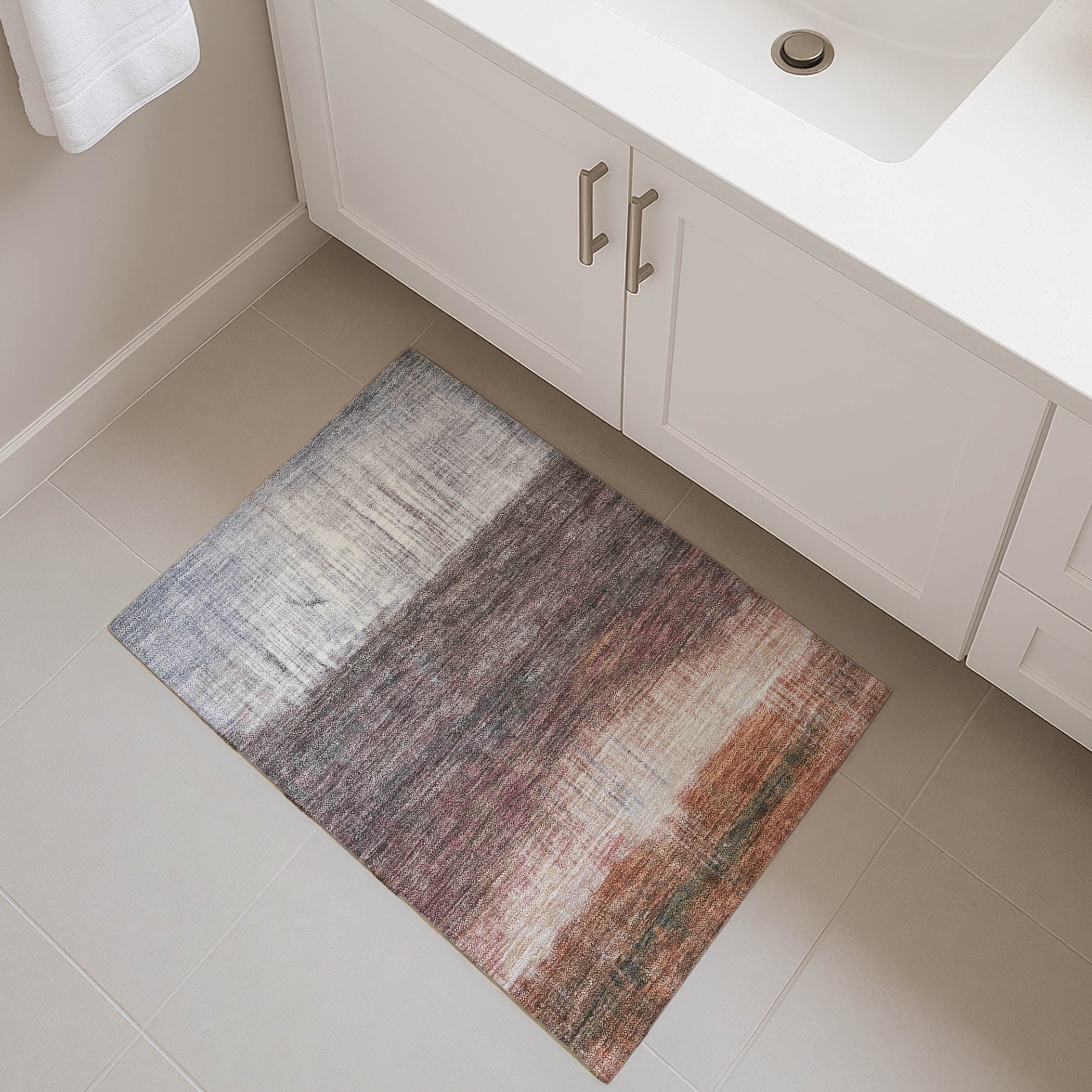 Hoi An Machine Washable Transitional Paprika Orange Rug 1'8" x 2'6" #shape_Rectangle