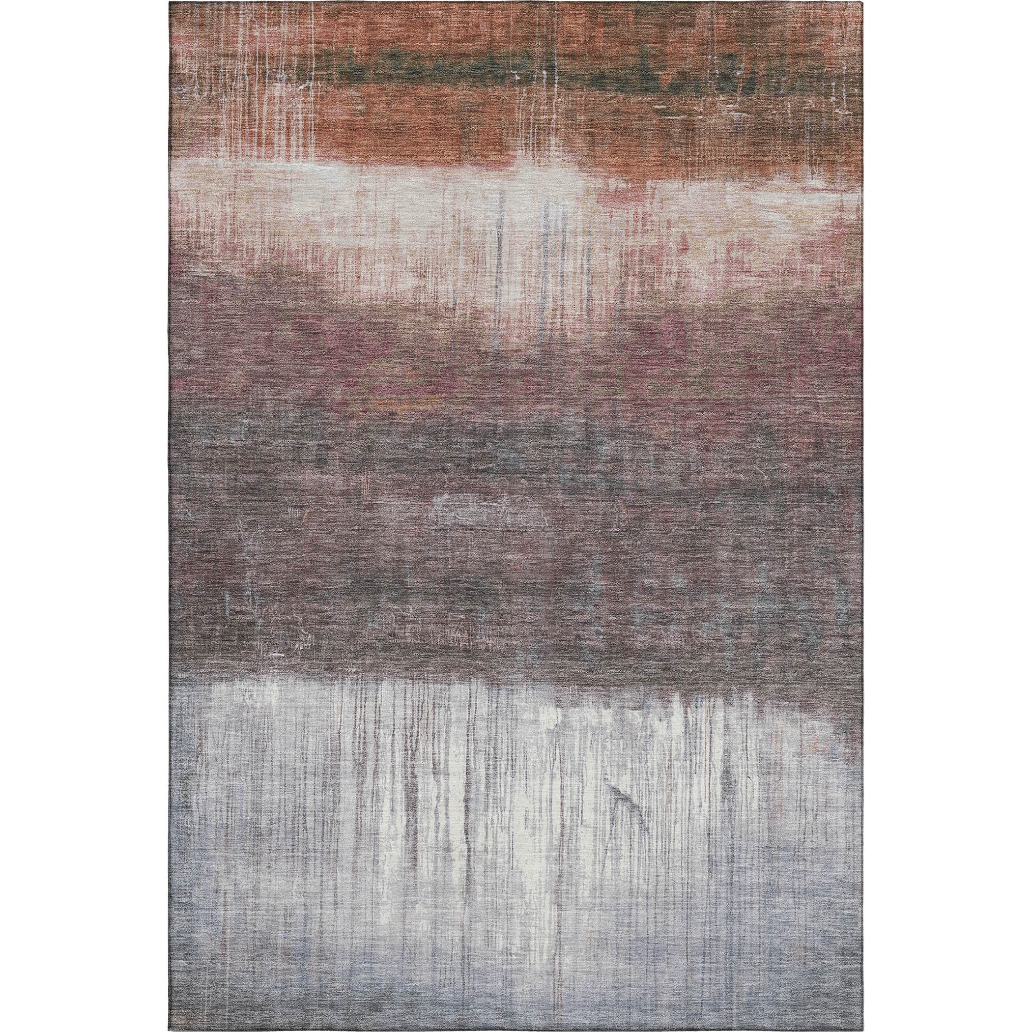Hoi An Machine Washable Transitional Paprika Orange Rug 2'6" x 3'10" #shape_Rectangle