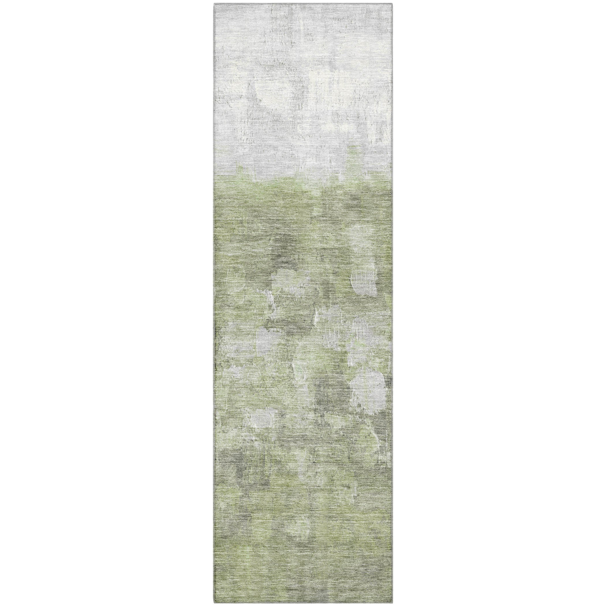 Rome Machine Washable Transitional Fern Green Rug 2'3" x 7'6" #shape_Runner