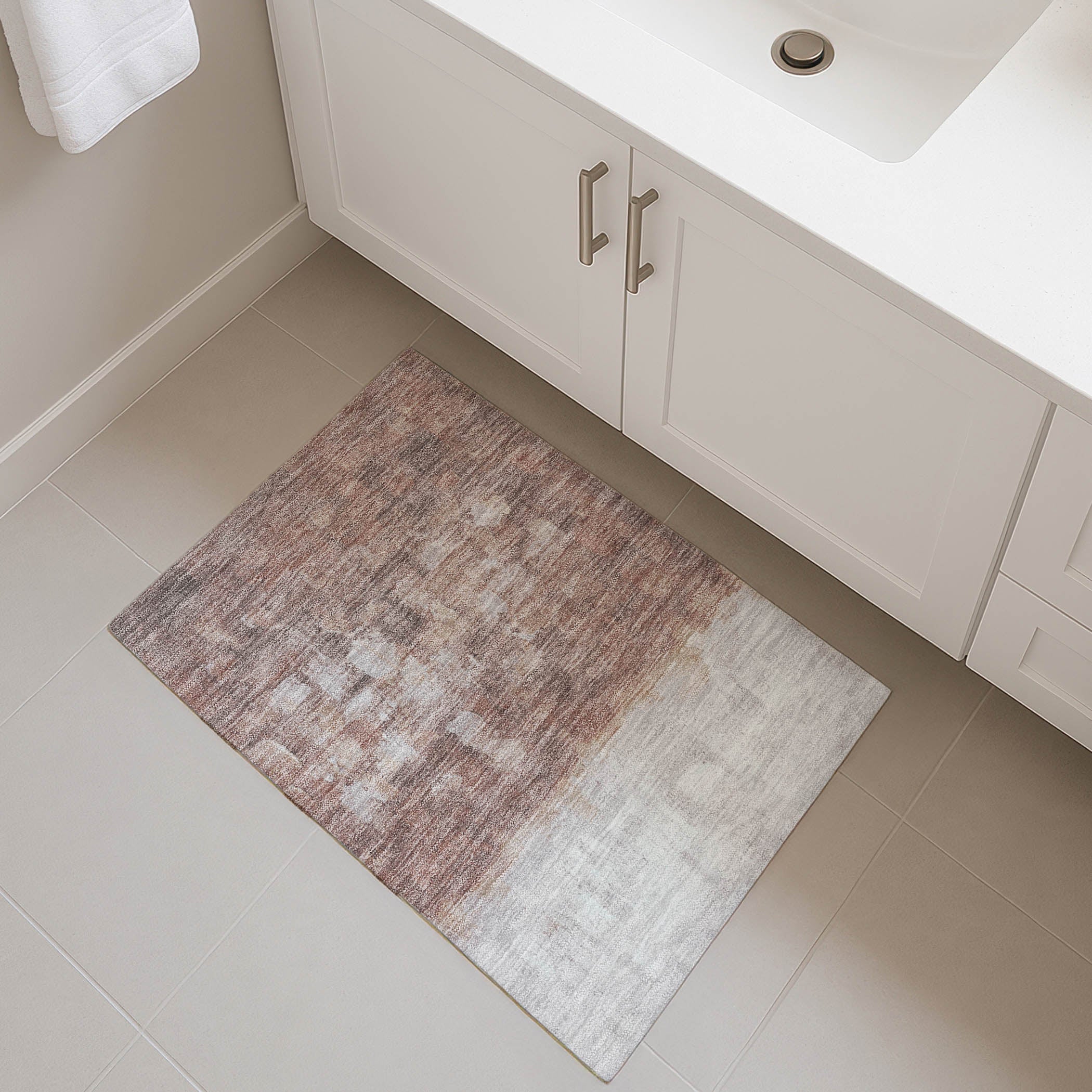 Rome Machine Washable Transitional Paprika Orange Rug 1'8" x 2'6" #shape_Rectangle