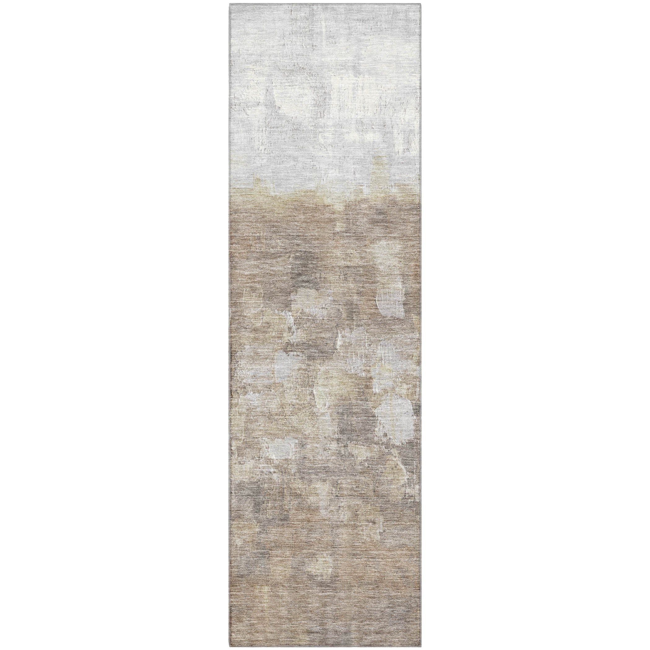 Rome Machine Washable Transitional Taupe Brown Rug 2'3" x 7'6" #shape_Runner