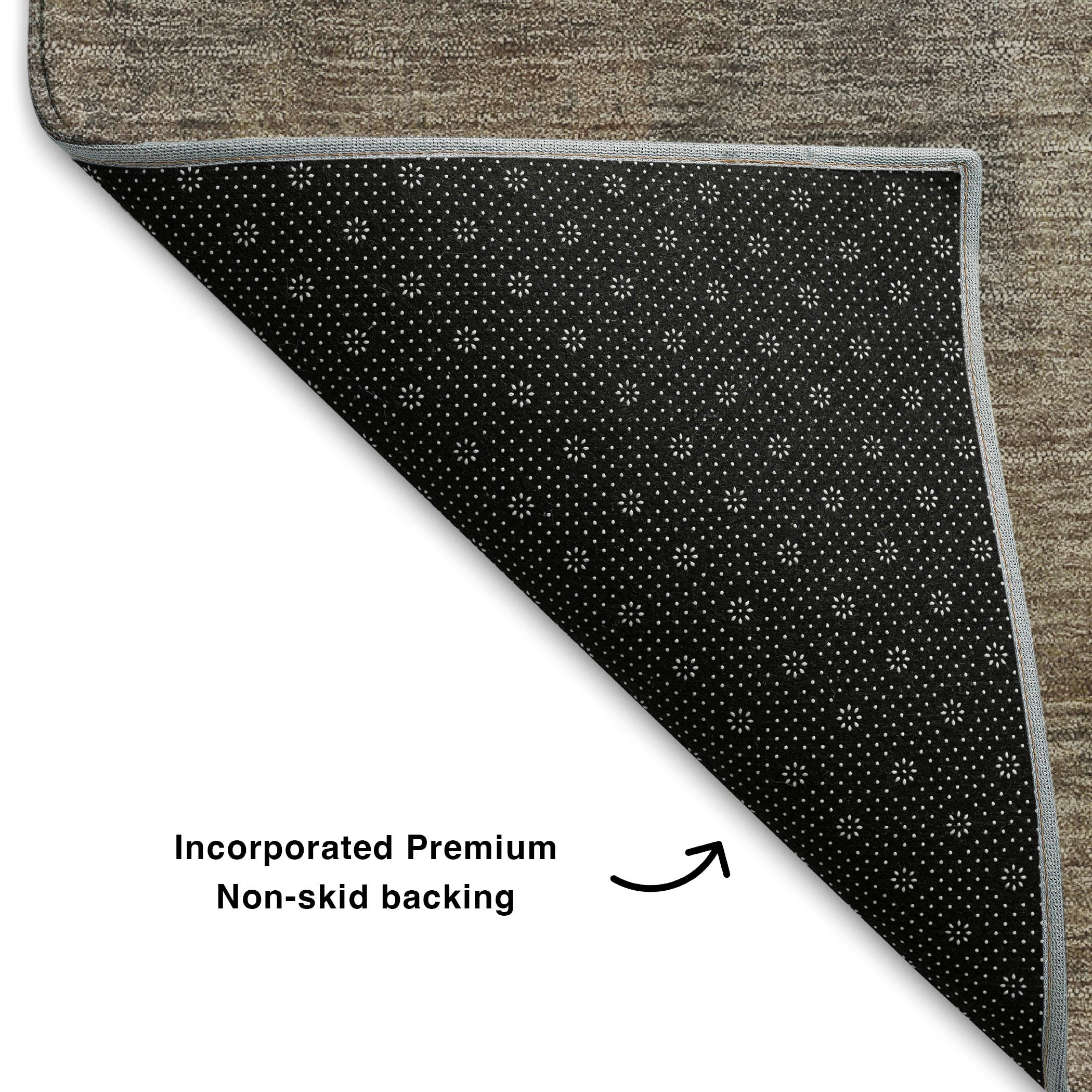 Rome Machine Washable Transitional Taupe Brown Rug 1'8" x 2'6" #shape_Rectangle