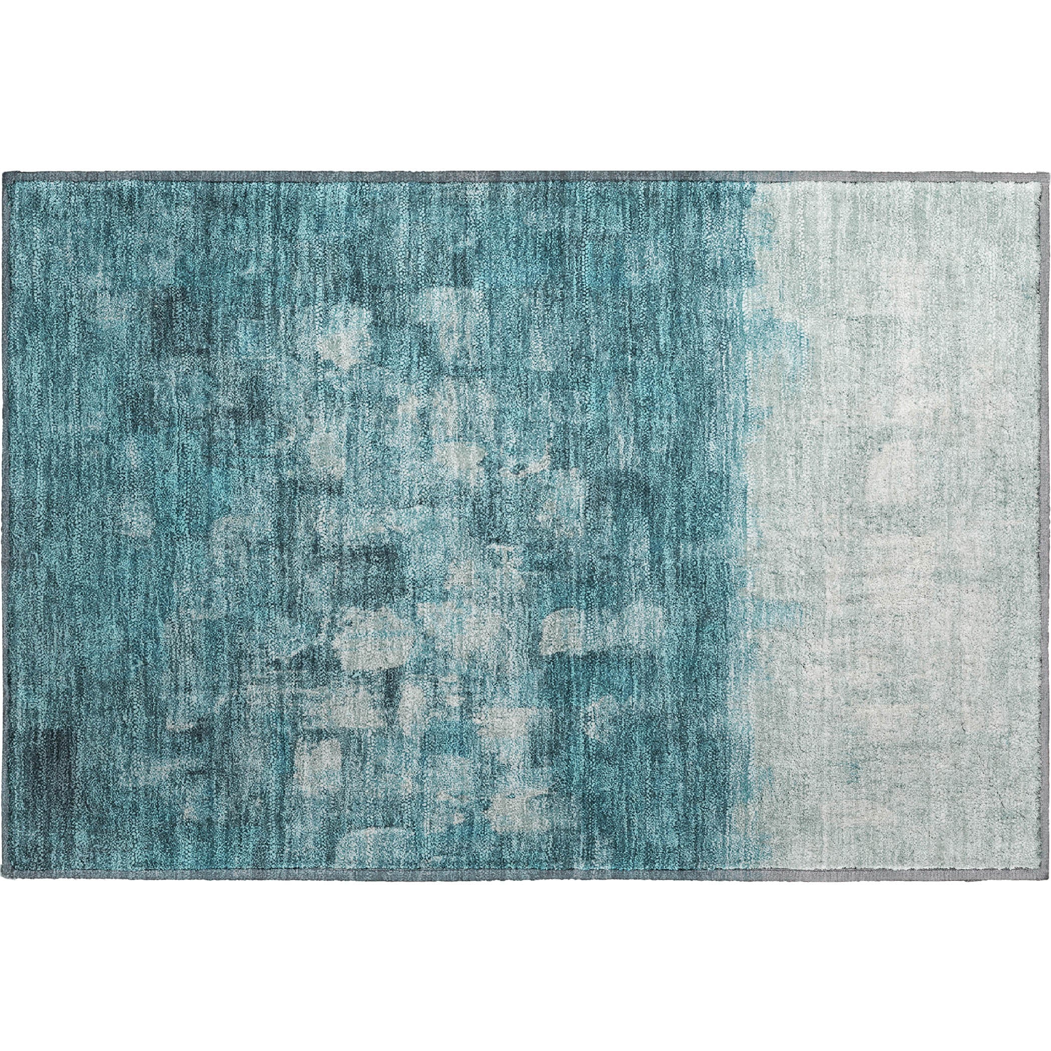 Rome Machine Washable Transitional Teal Rug 1'8" x 2'6" #shape_Rectangle