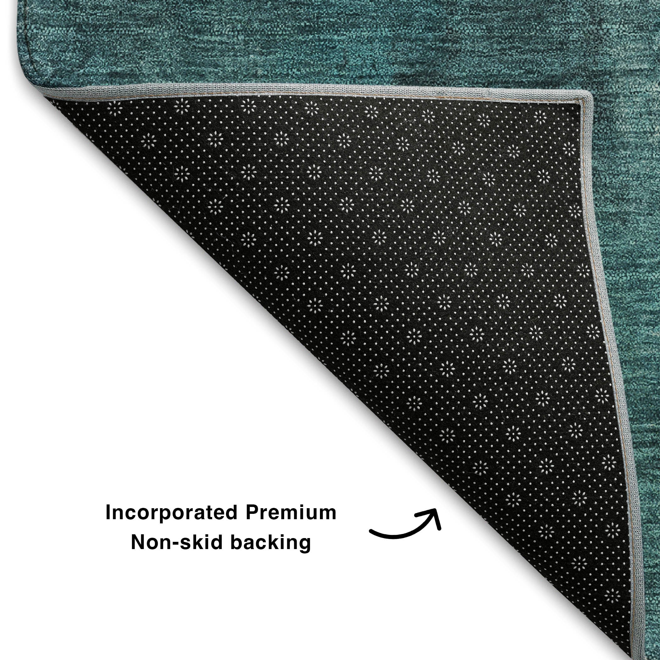Rome Machine Washable Transitional Teal Rug 1'8" x 2'6" #shape_Rectangle