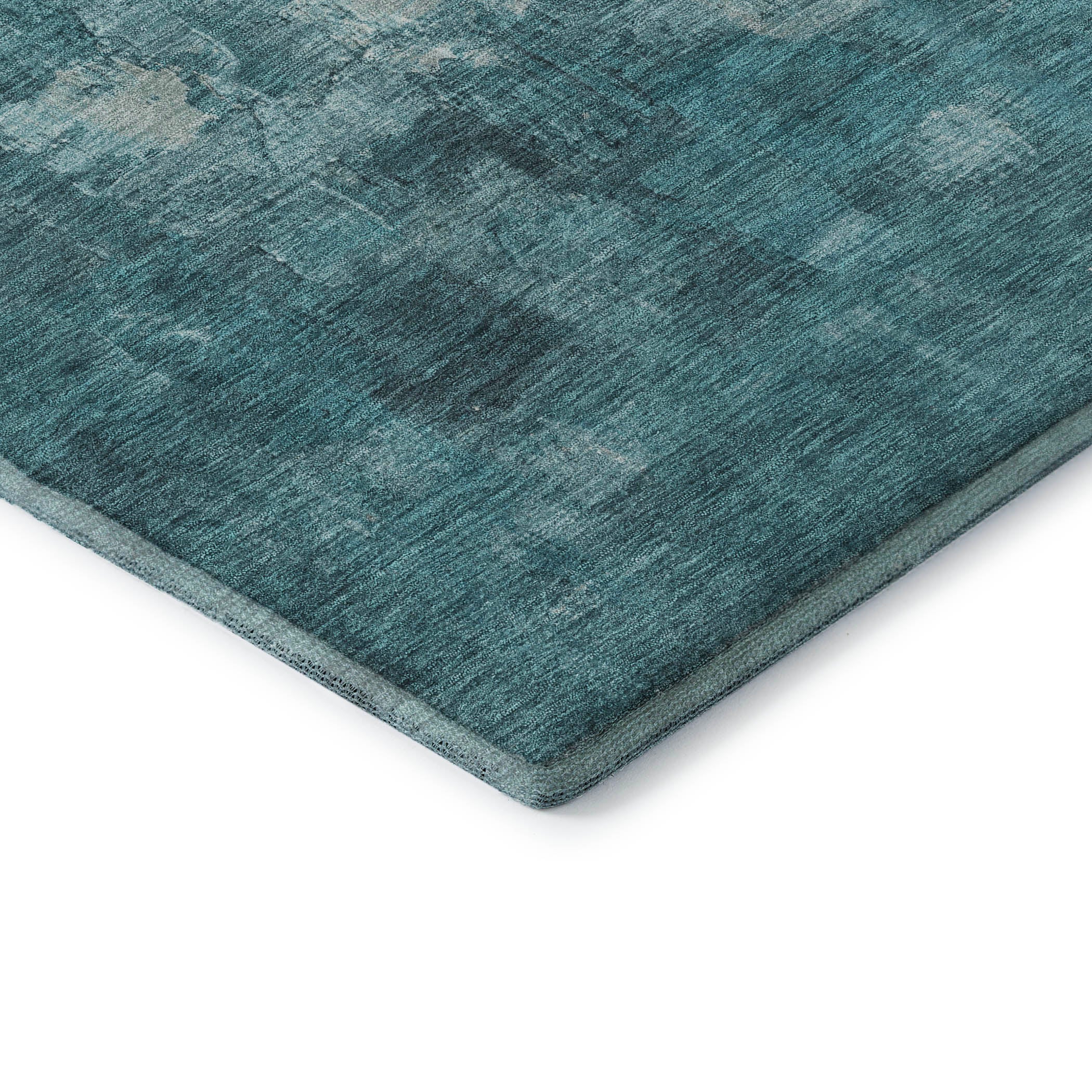 Rome Machine Washable Transitional Teal Rug 1'8" x 2'6" #shape_Rectangle