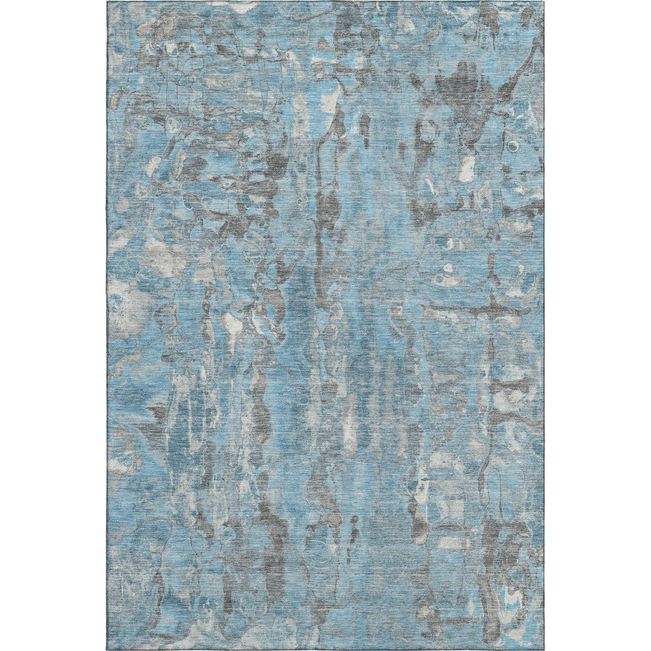 Luang Prabang Machine Washable Transitional Denim Blue Rug 2'6" x 3'10" #shape_Rectangle