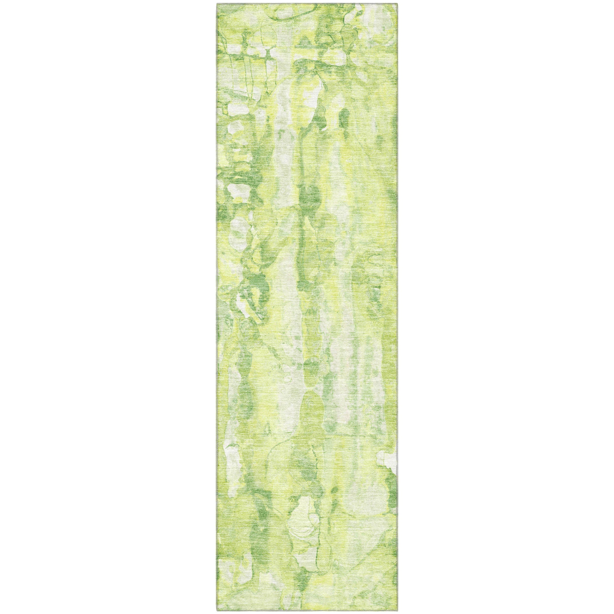 Luang Prabang Machine Washable Transitional Lime Green Rug 2'3" x 7'6" #shape_Runner