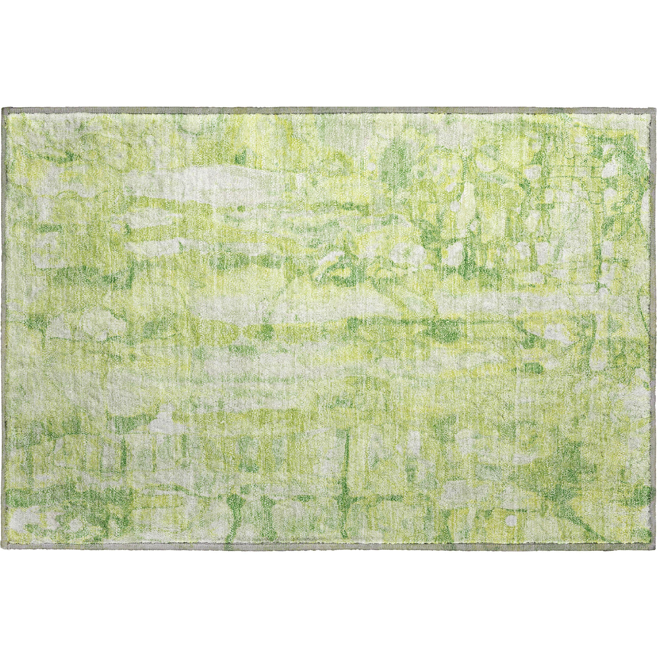 Luang Prabang Machine Washable Transitional Lime Green Rug 1'8" x 2'6" #shape_Rectangle