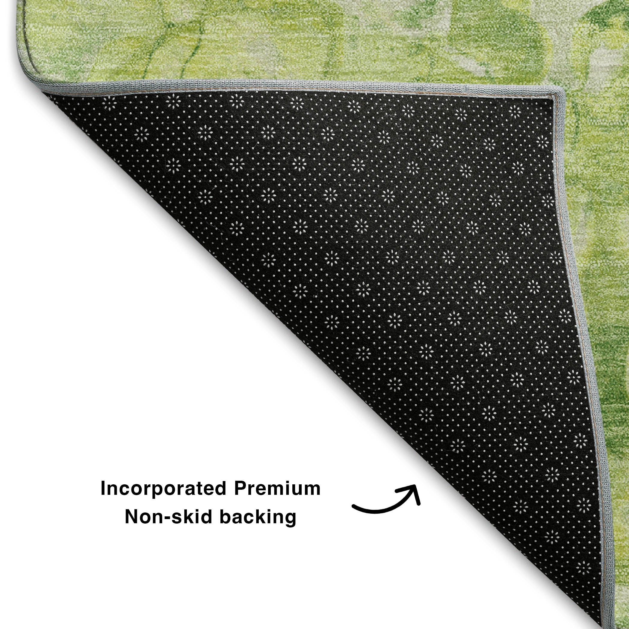 Luang Prabang Machine Washable Transitional Lime Green Rug 1'8" x 2'6" #shape_Rectangle