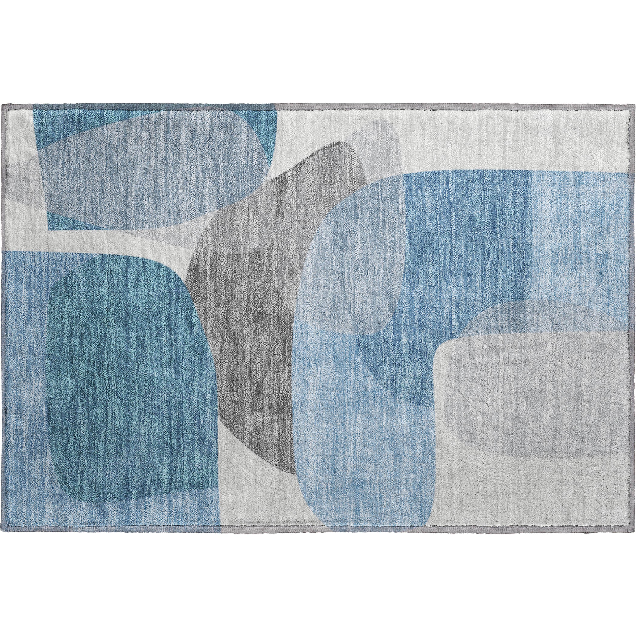 Lima Machine Washable Transitional Denim Blue Rug 1'8" x 2'6" #shape_Rectangle