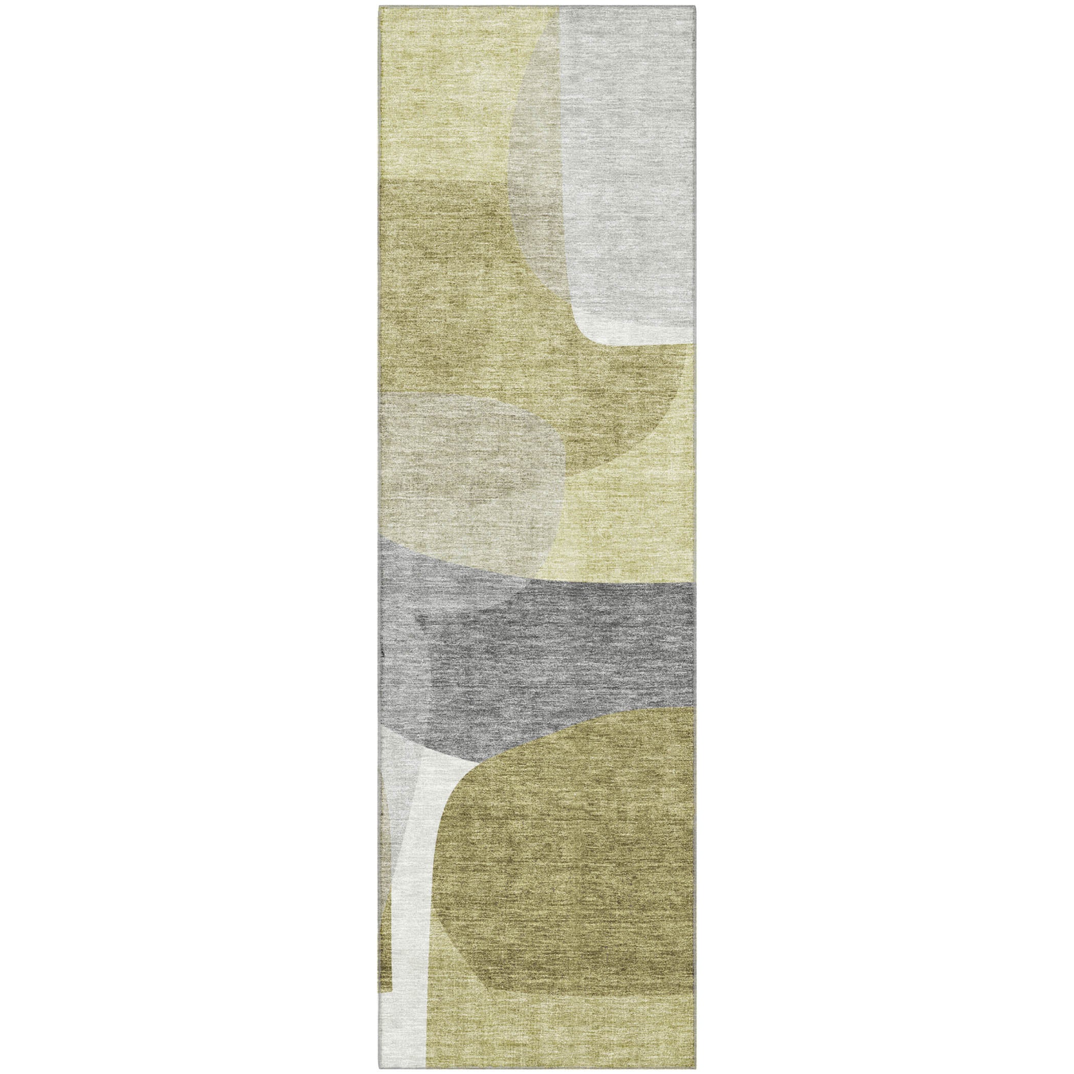 Lima Machine Washable Transitional Fern Green Rug 2'3" x 7'6" #shape_Runner