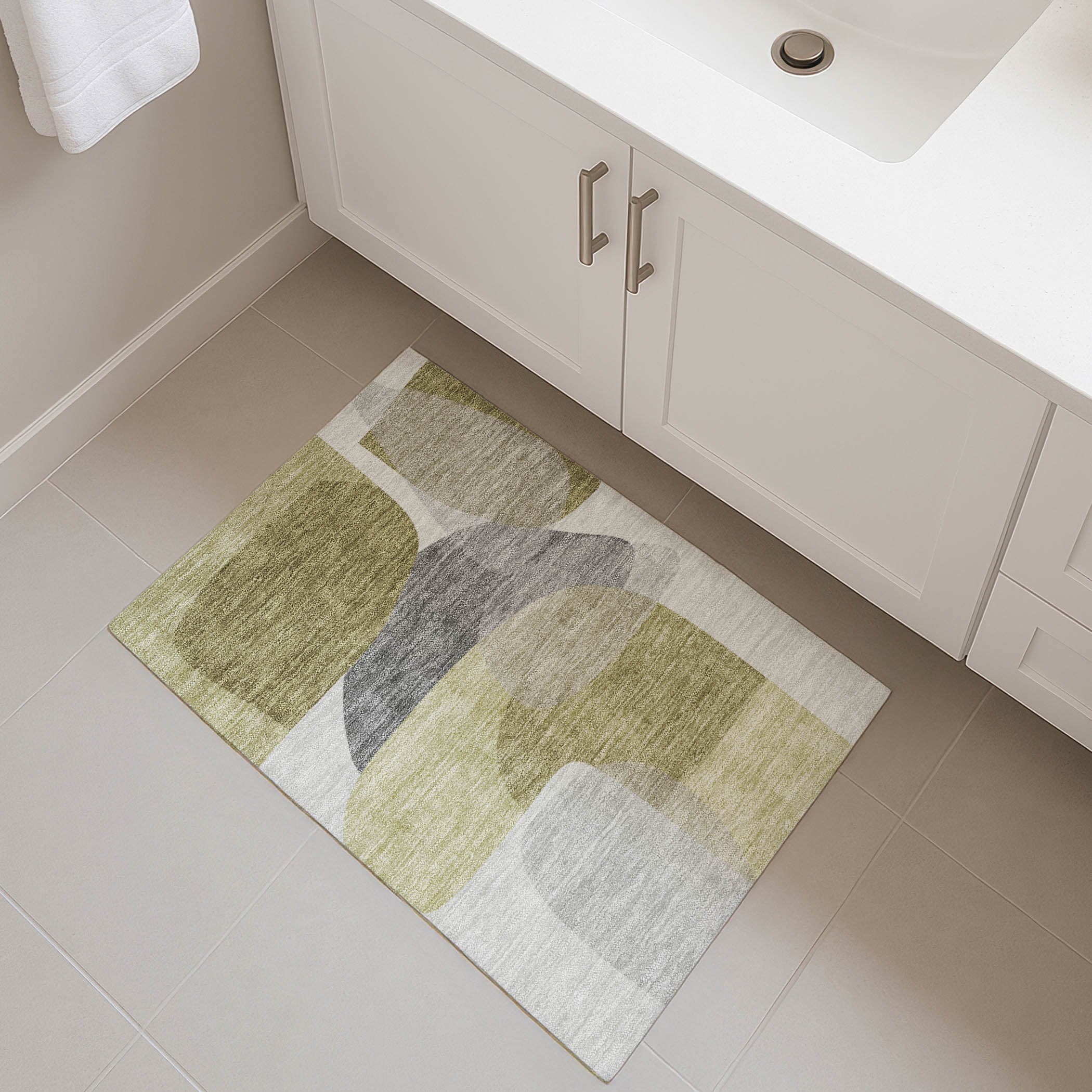 Lima Machine Washable Transitional Fern Green Rug 1'8" x 2'6" #shape_Rectangle