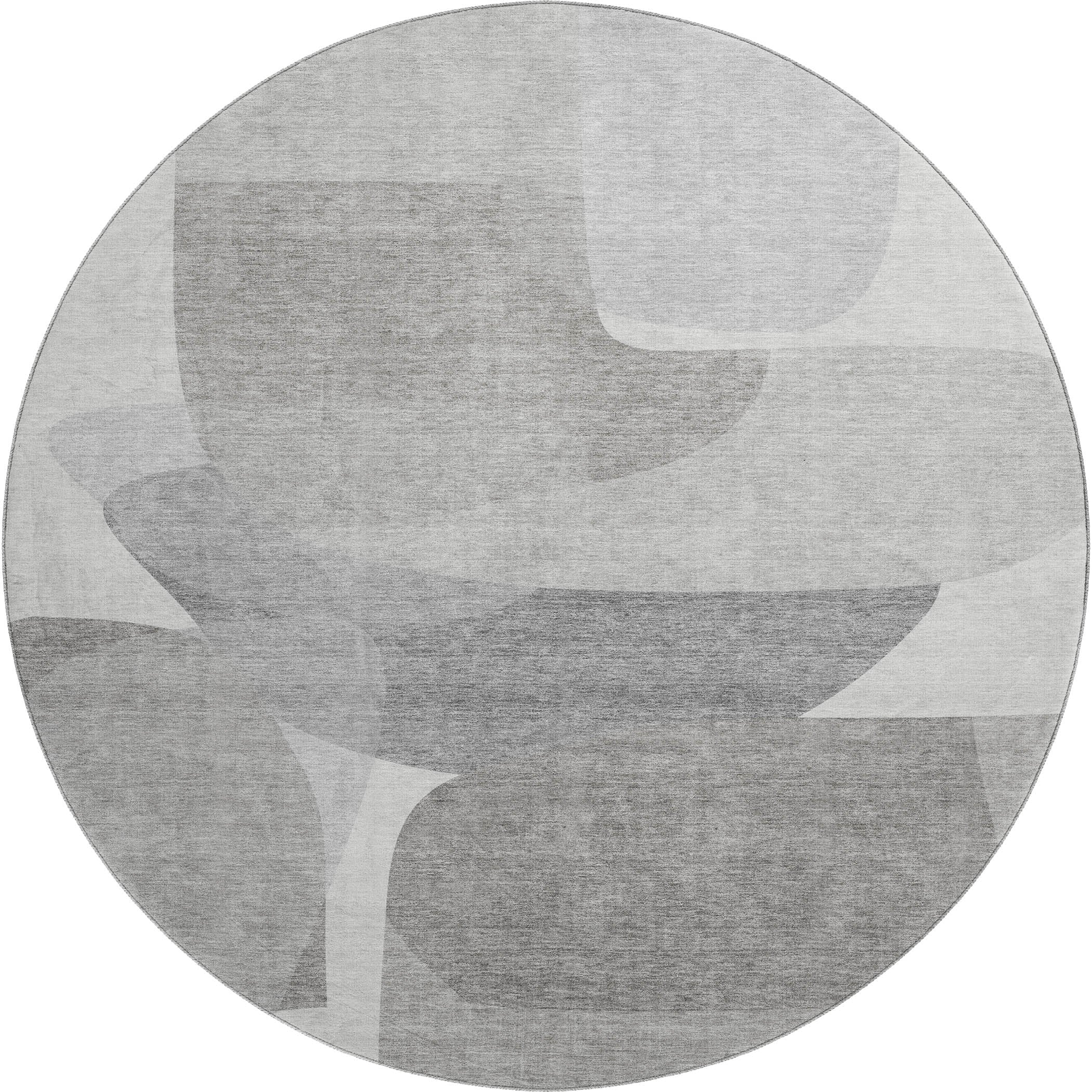 Lima Machine Washable Transitional Linen Ivory Rug 8' x 8' #shape_Round